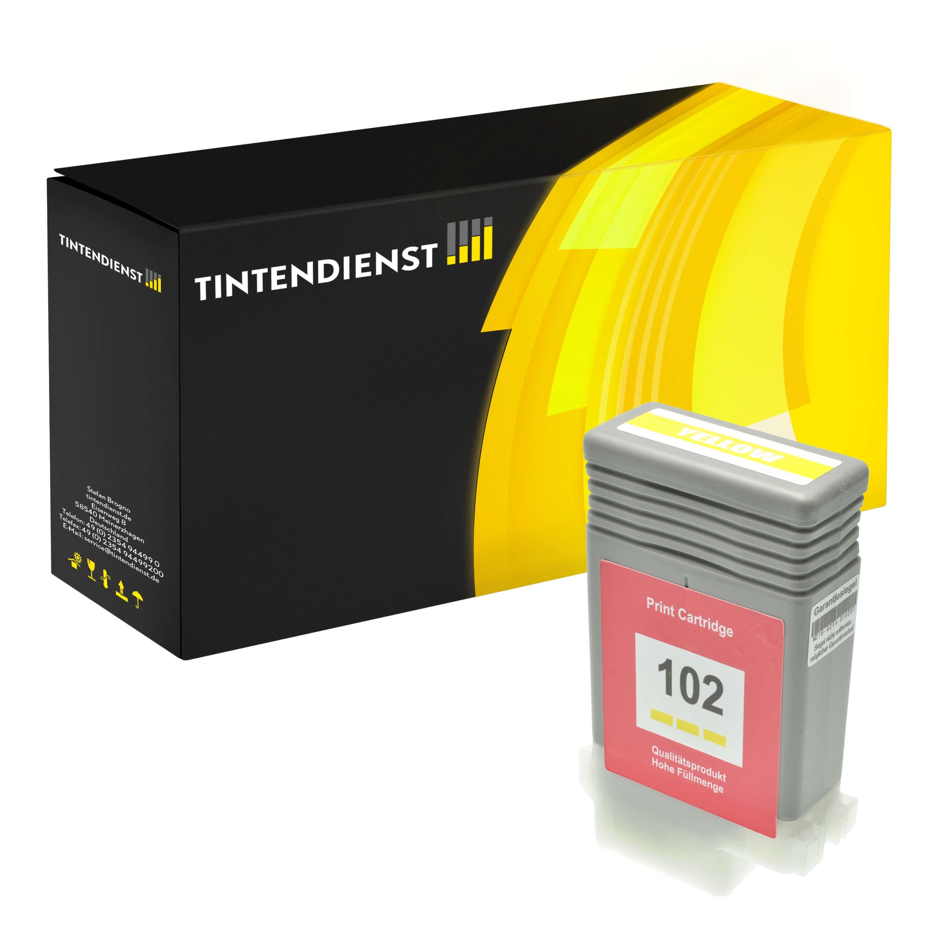 Tintendienst kompatibel für Canon Tintenpatrone 0898B001 / PFI-102Y Gelb
