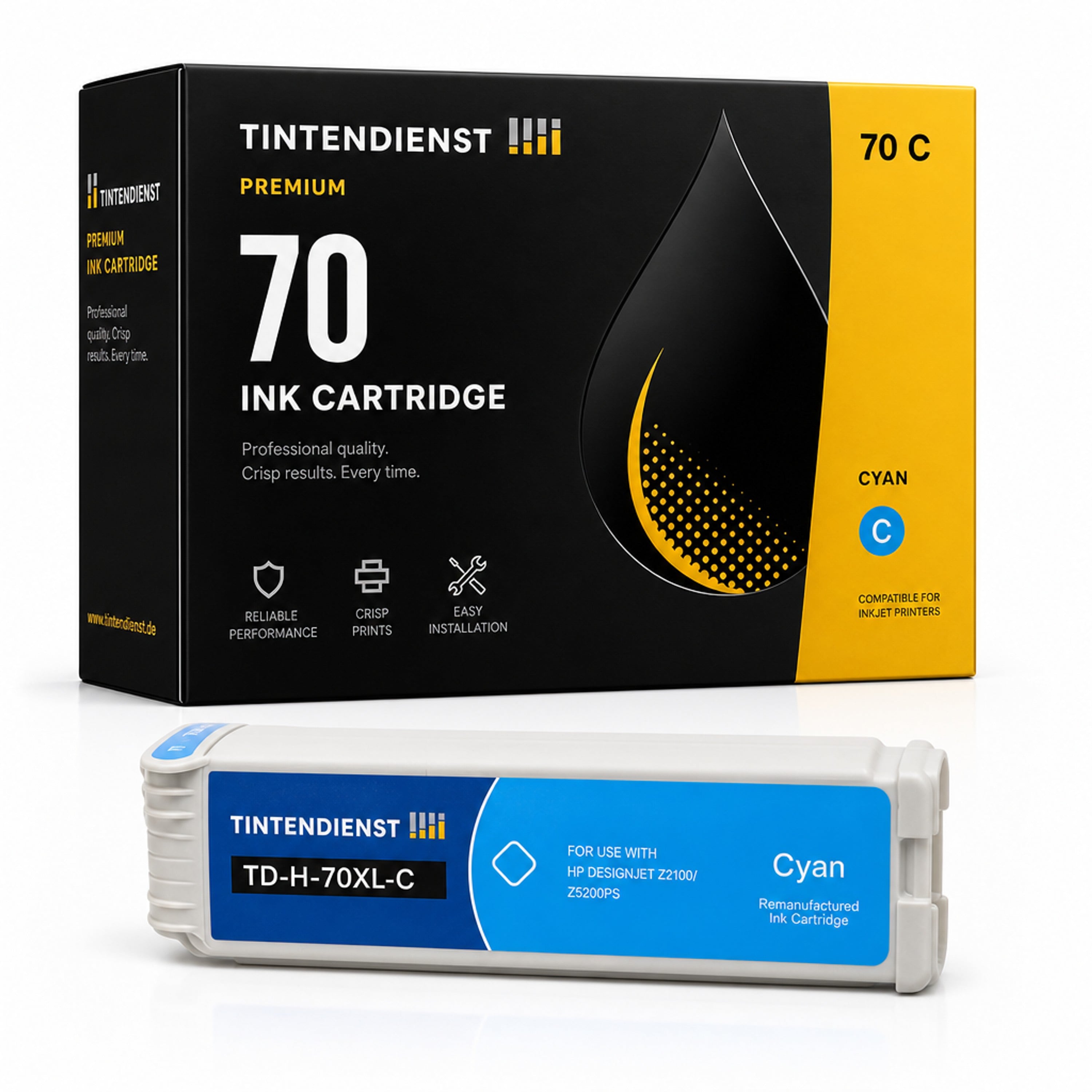 Druckerpatrone kompatibel zu HP 70, cyan