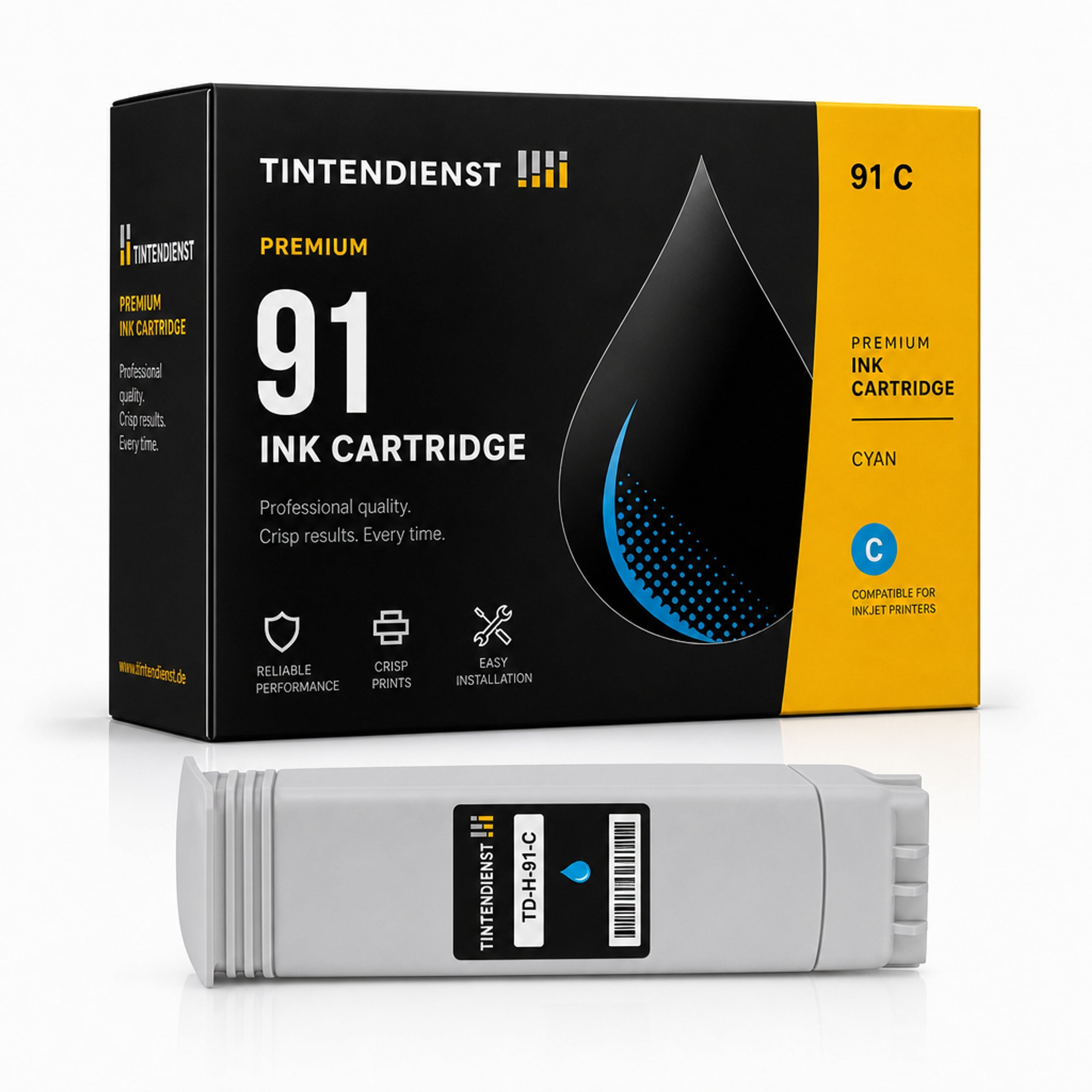 Druckerpatrone kompatibel zu HP 91, cyan