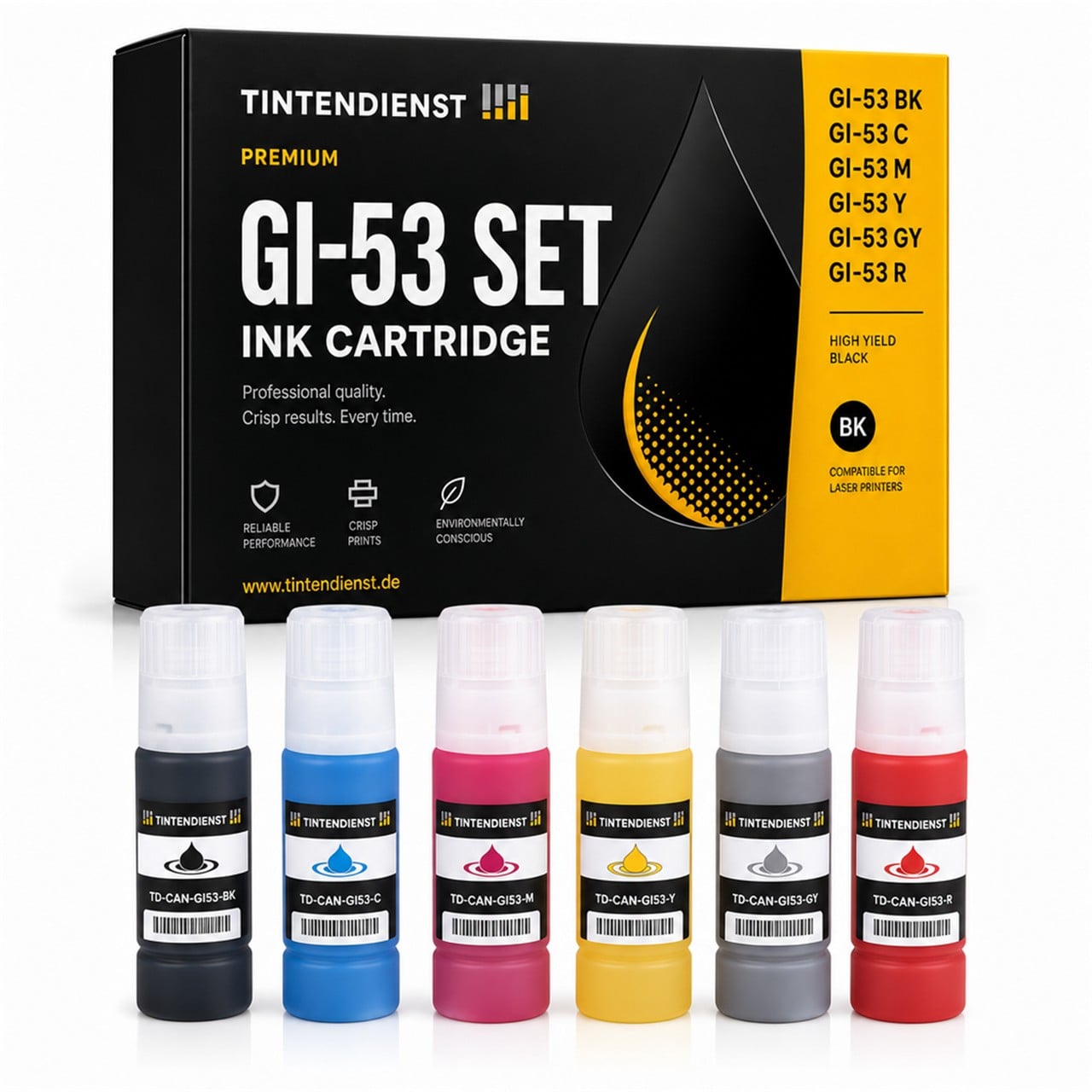 Canon GI-53 (4699C001) Druckerpatrone Multipack 6er – Tintendienst kompatibel