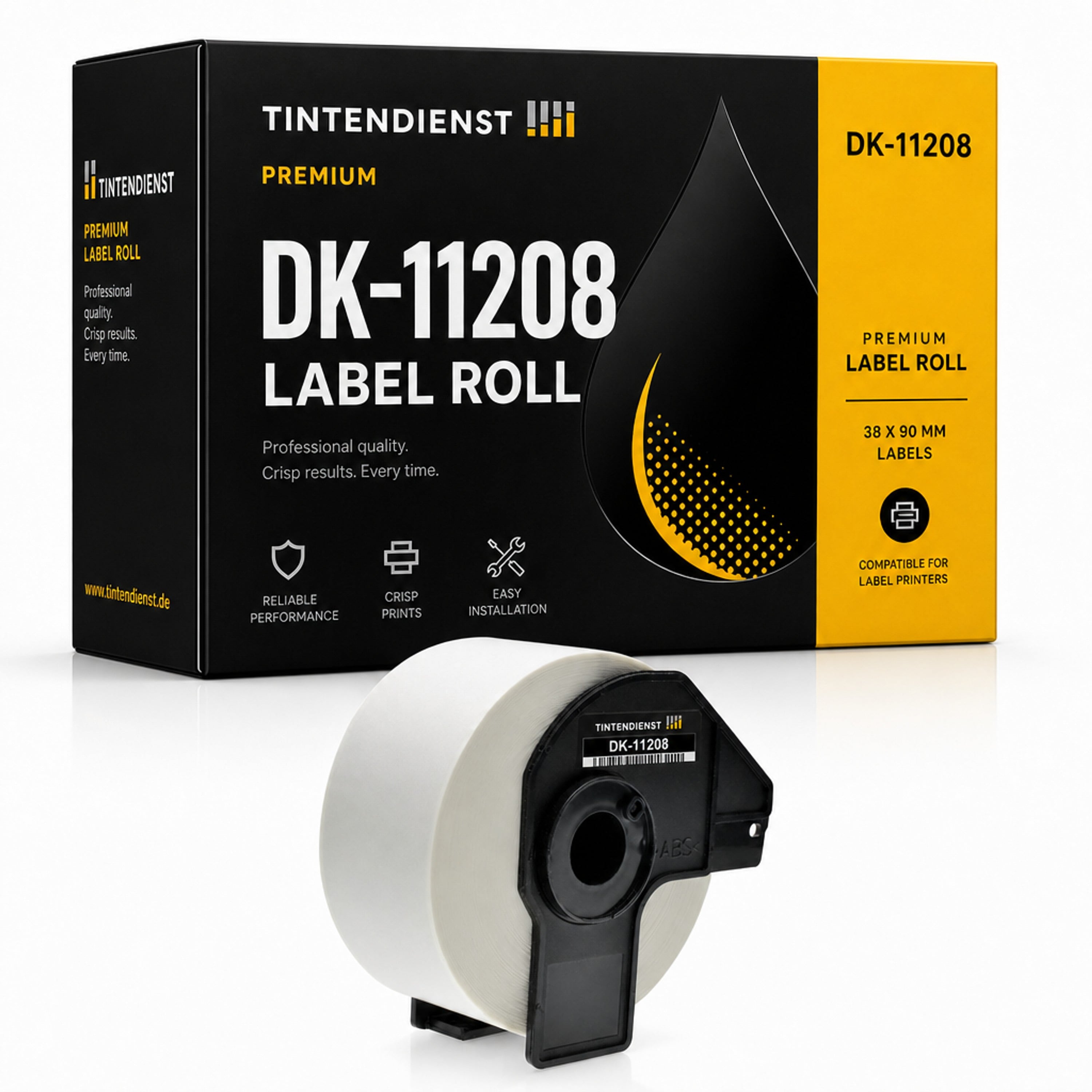 Etikett kompatibel zu Brother DK-11208, 38 mm x 90 mm, 400 Stück