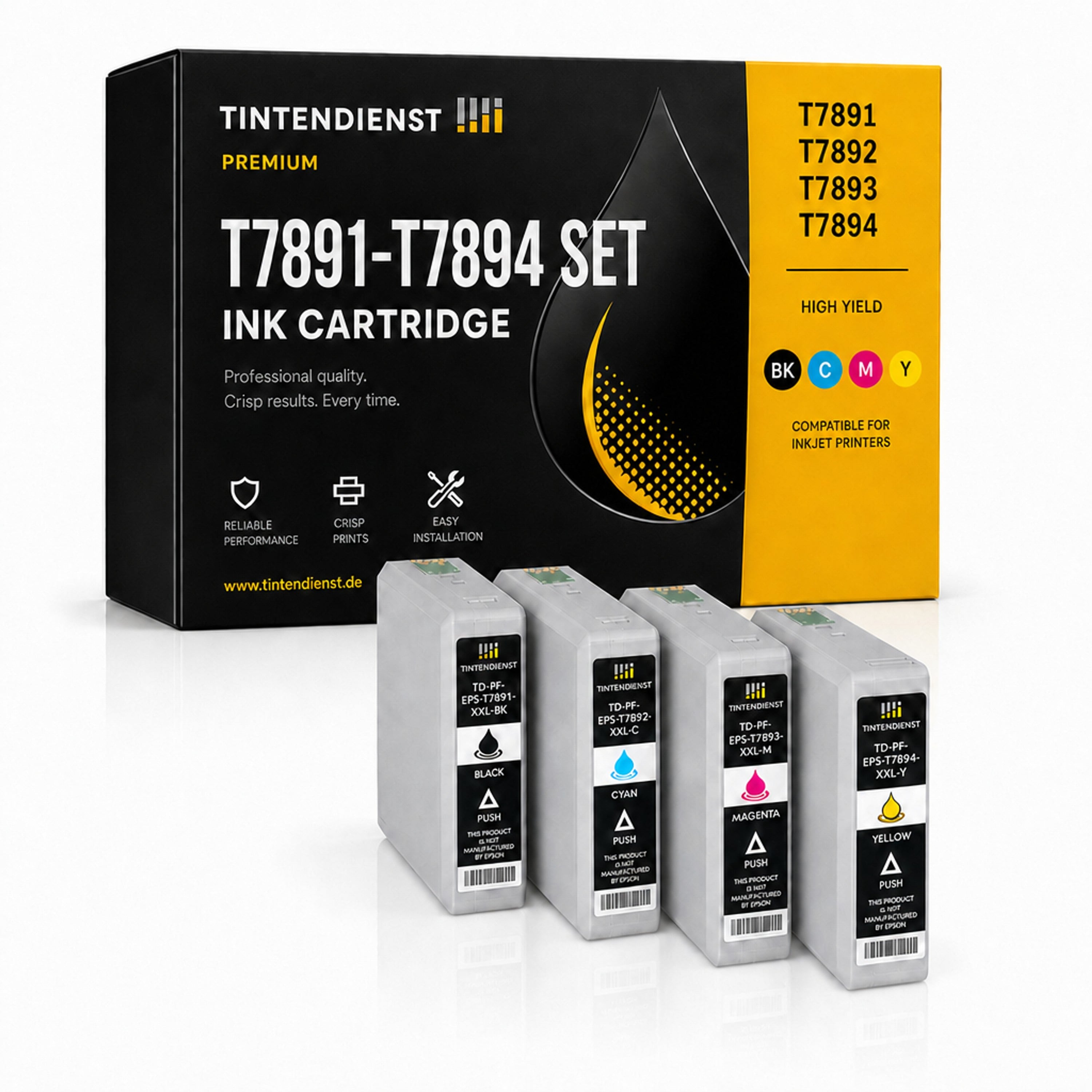 Set kompatibel zu Epson C13T789140, 4 Patronen