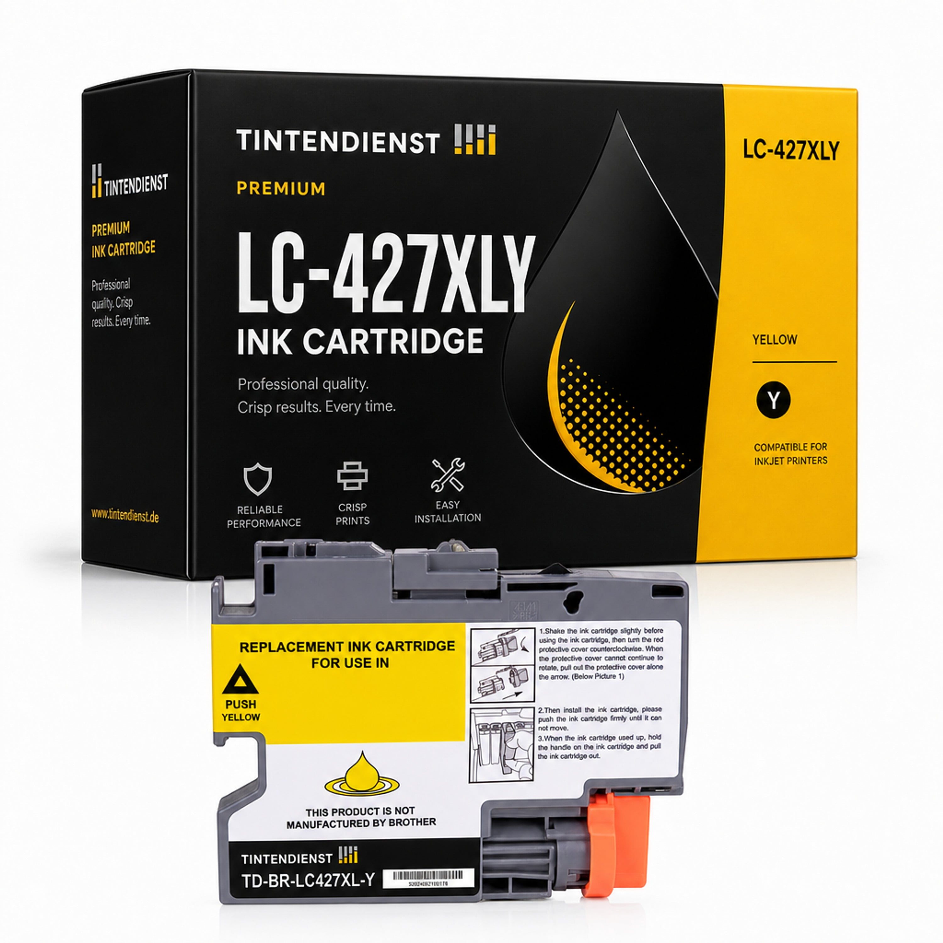 Druckerpatrone kompatibel zu Brother LC-427XLY XXL, gelb