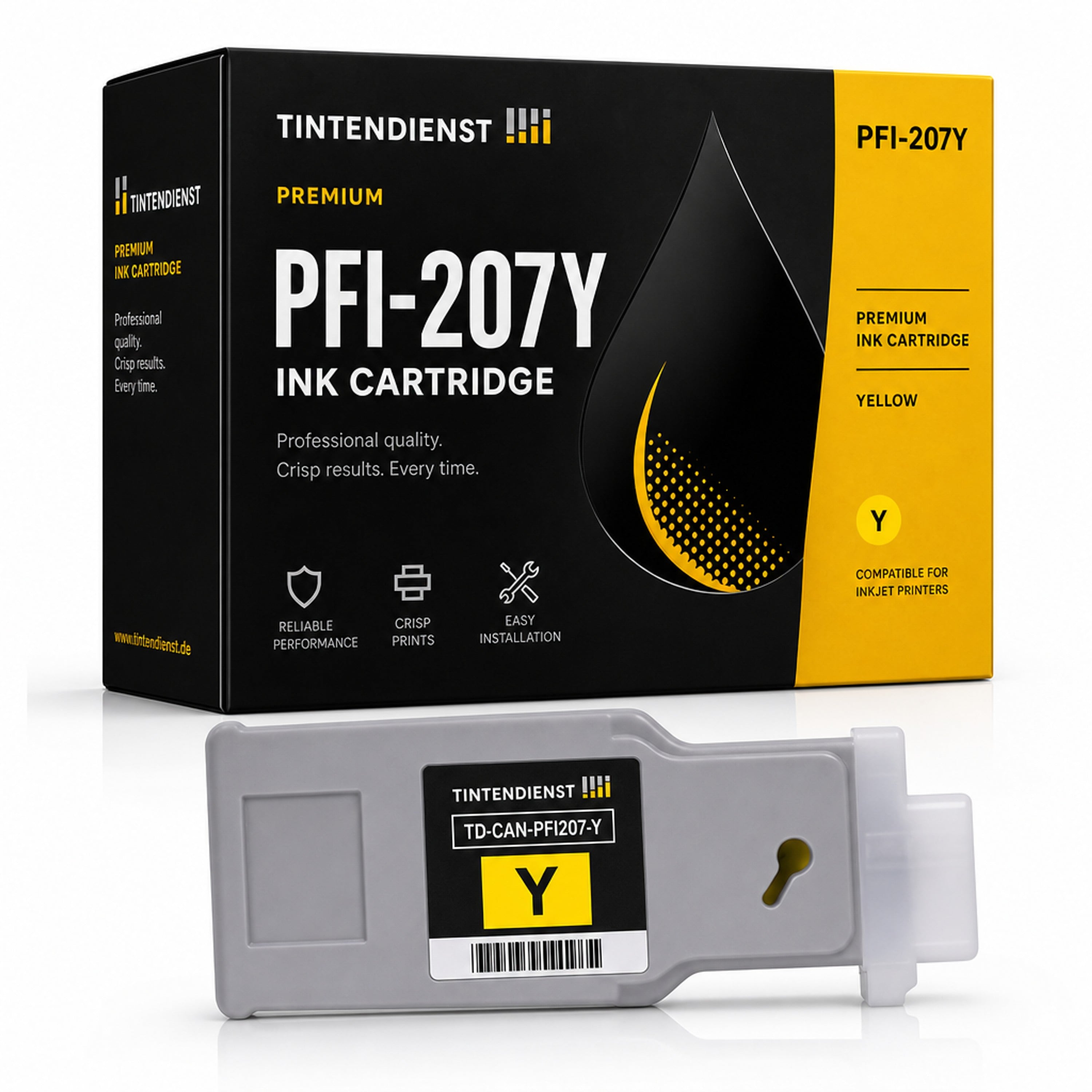 Druckerpatrone kompatibel zu Canon PFI-207Y, gelb