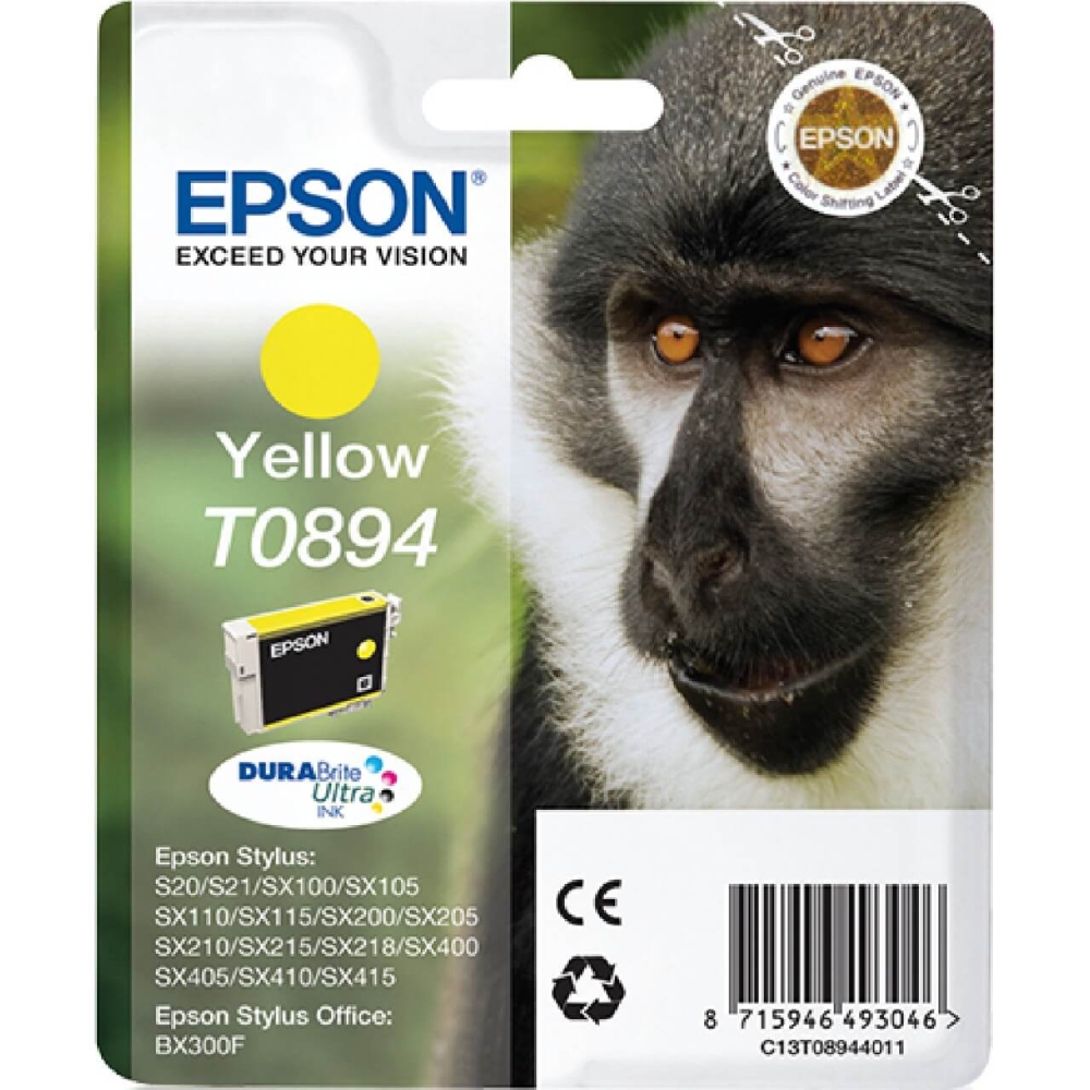 Original Epson Tintenpatrone C13T08944011 / T0894 Gelb