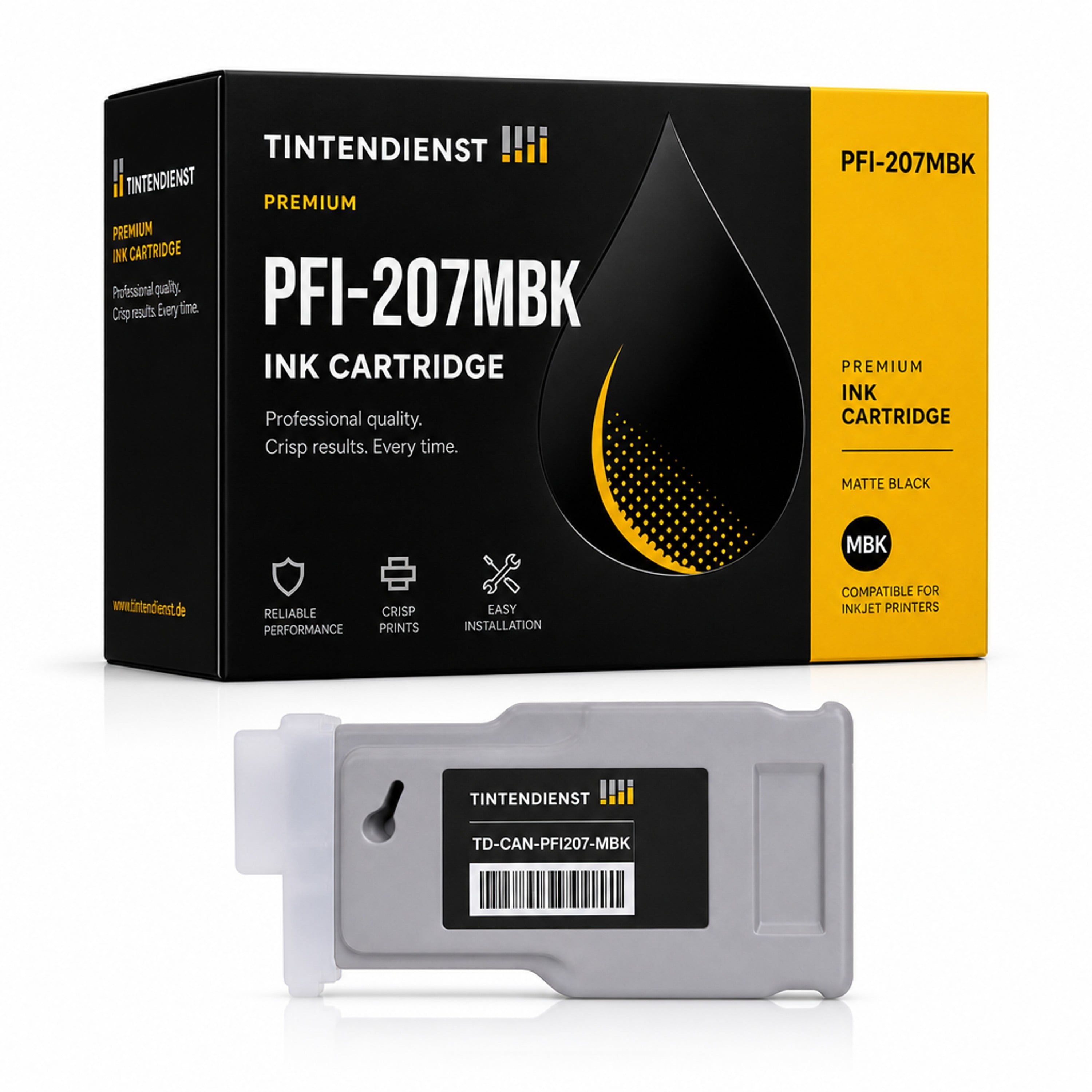 Druckerpatrone kompatibel zu Canon PFI-207MBK, schwarz