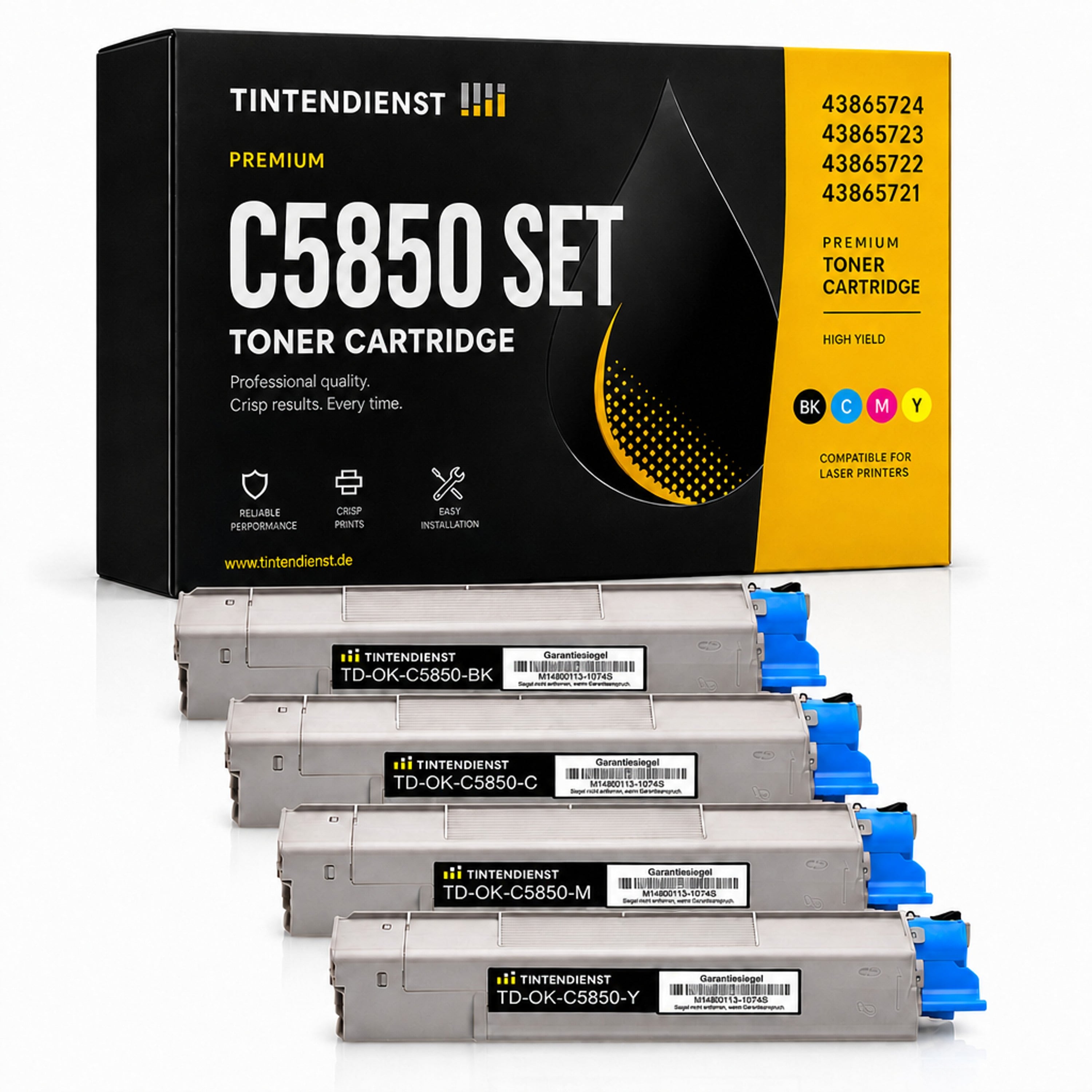 Set kompatibel zu OKI 43865721, 4 Toner