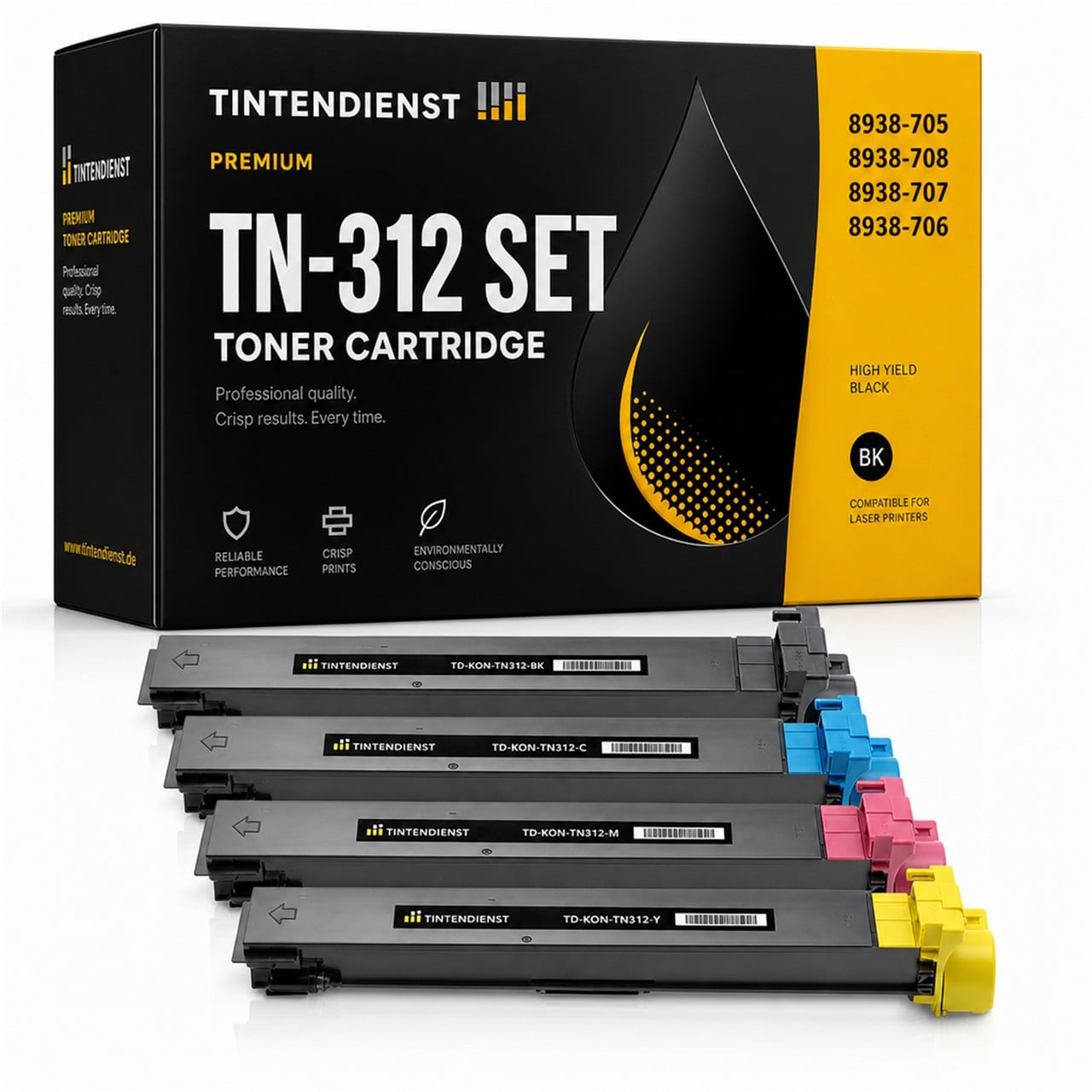 Set kompatibel zu Konica Minolta 8938-708, 4 Toner