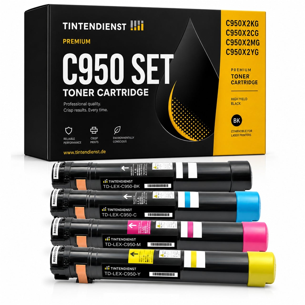 Lexmark C950X2KG Toner Multipack 4er (schwarz, cyan, magenta, gelb) – Tintendienst kompatibel