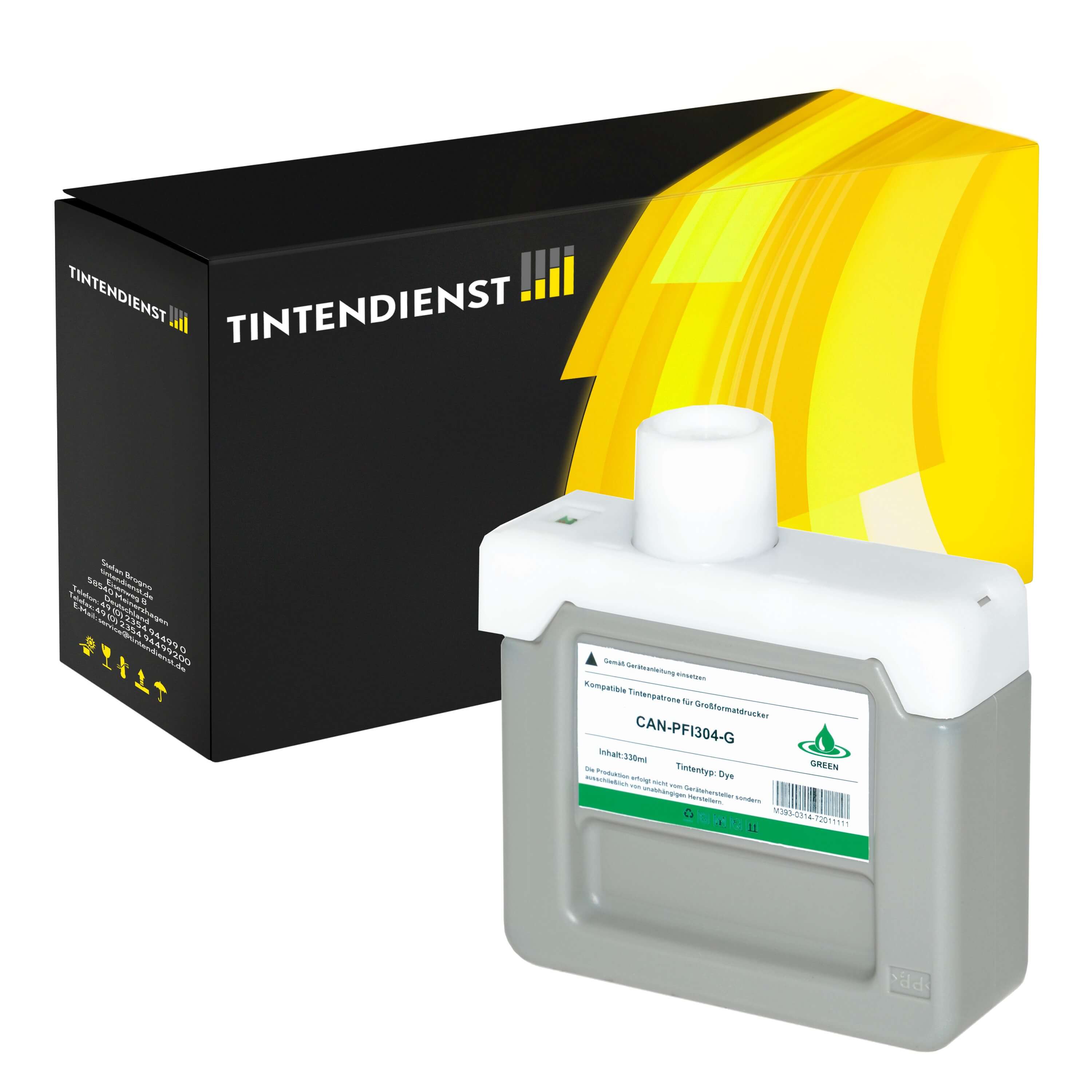 Tintendienst kompatibel für Canon Tintenpatrone 3856B005 / PFI-304G Grün