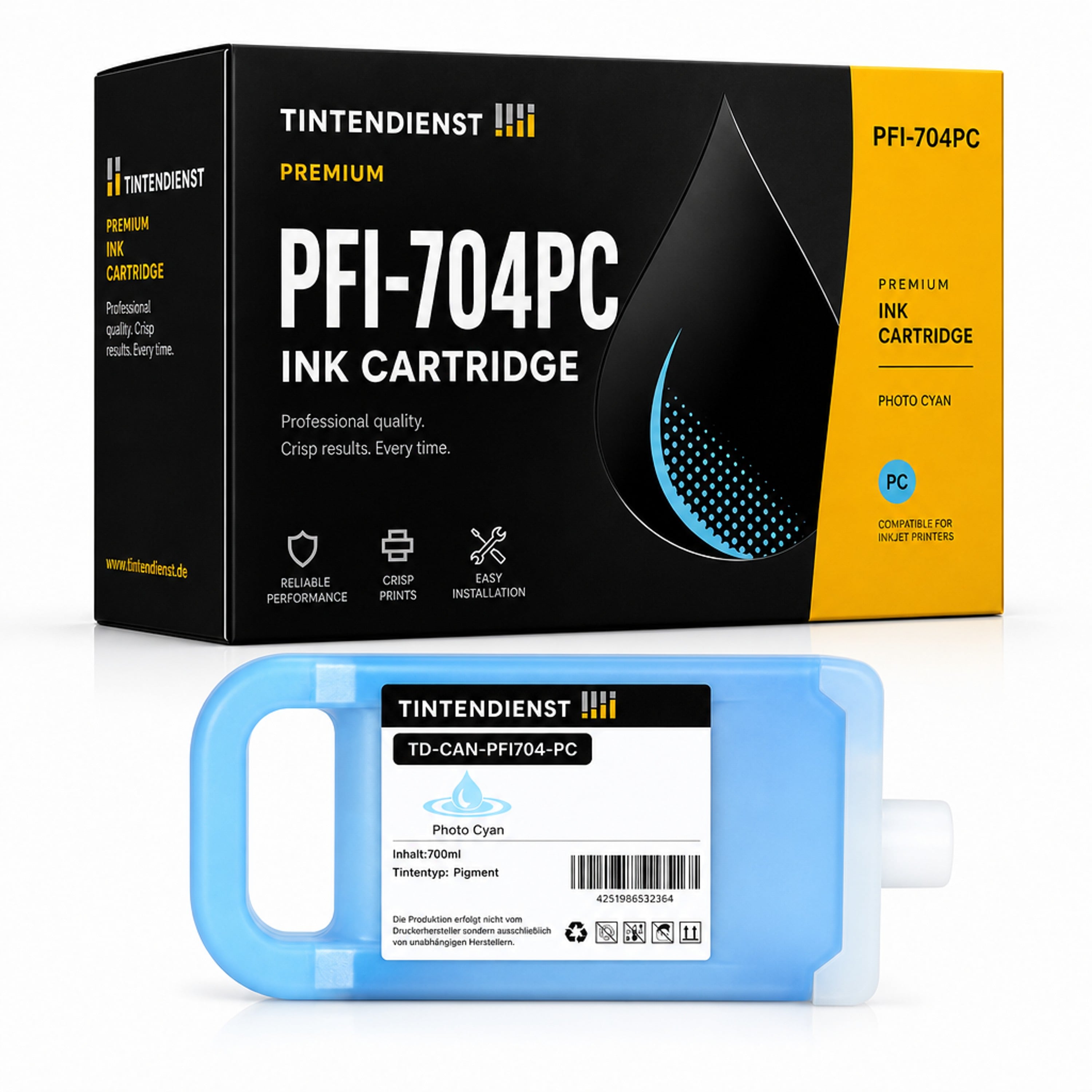 Druckerpatrone kompatibel zu Canon PFI-704PC, photo cyan