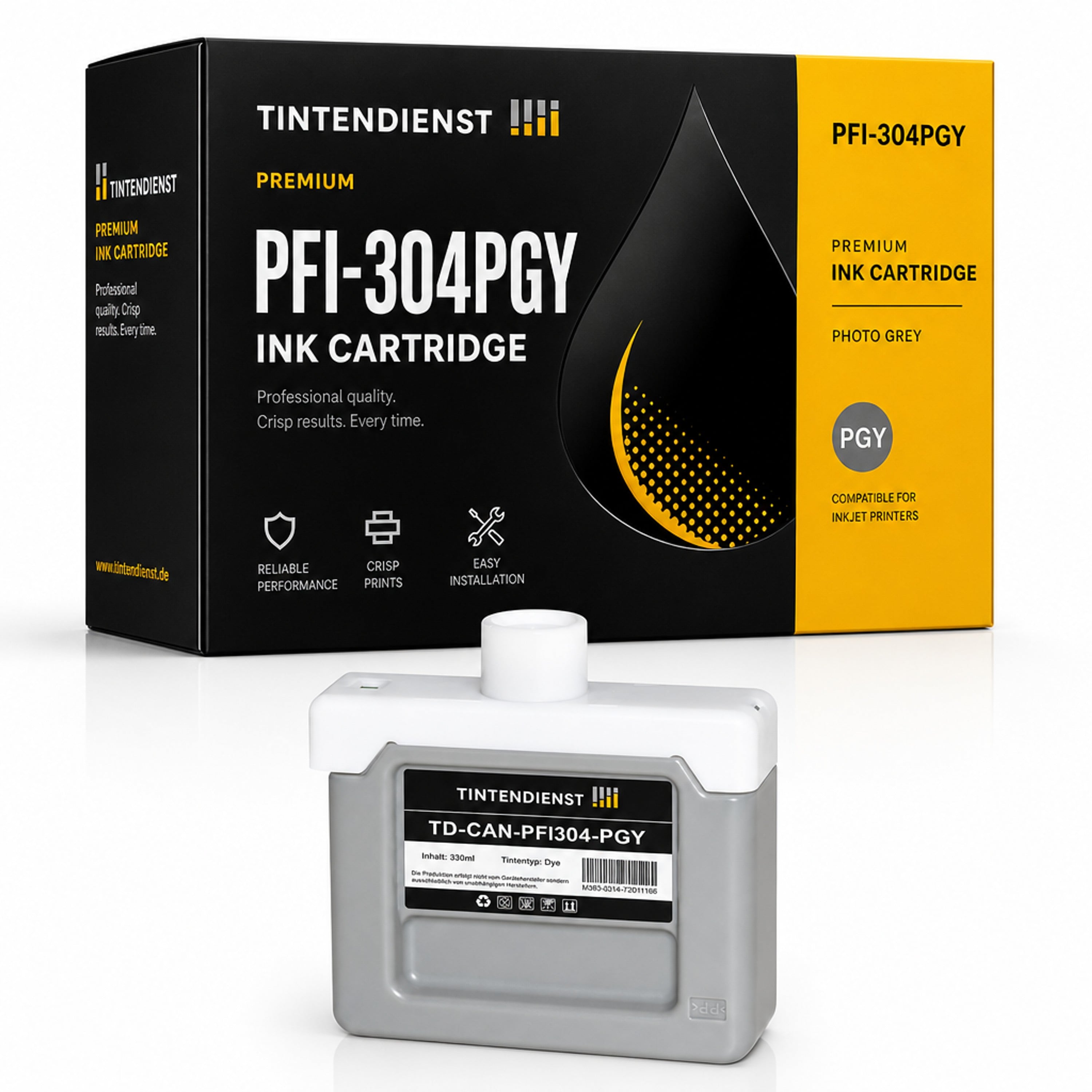 Druckerpatrone kompatibel zu Canon PFI-304PGY, light grau