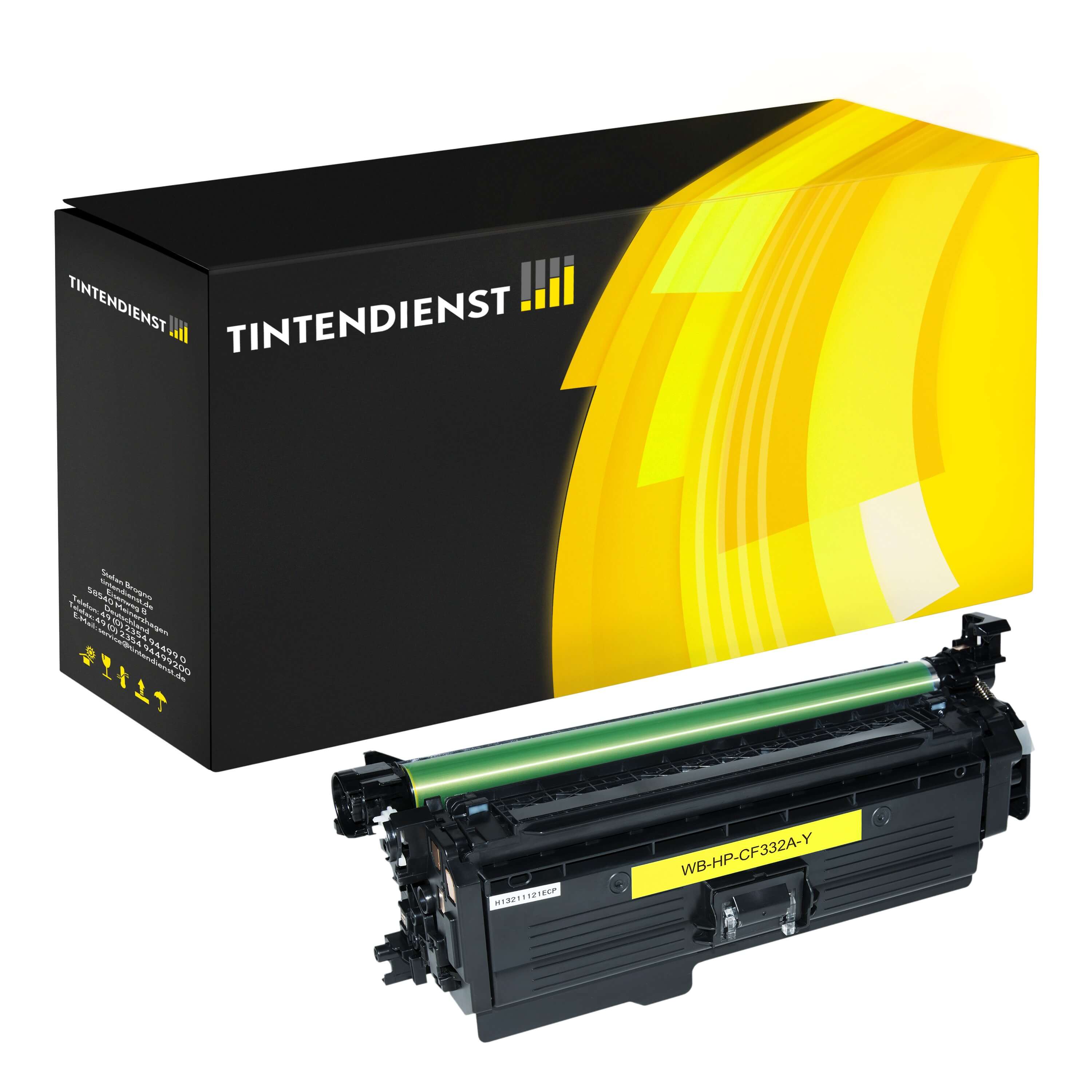 Toner kompatibel zu HP 654A, gelb