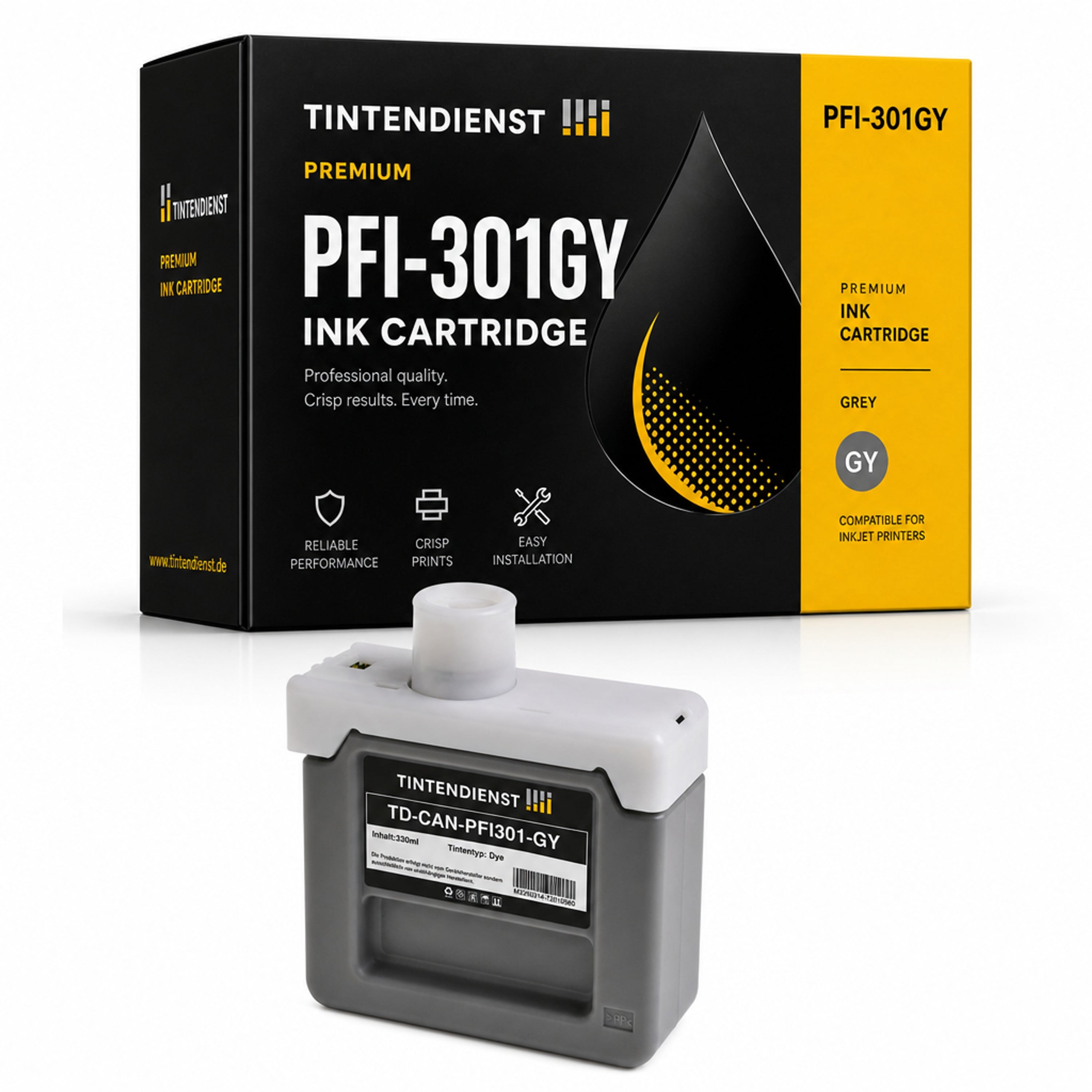 Canon PFI-301GY Druckerpatrone (1495B001) grau – Tintendienst kompatibel