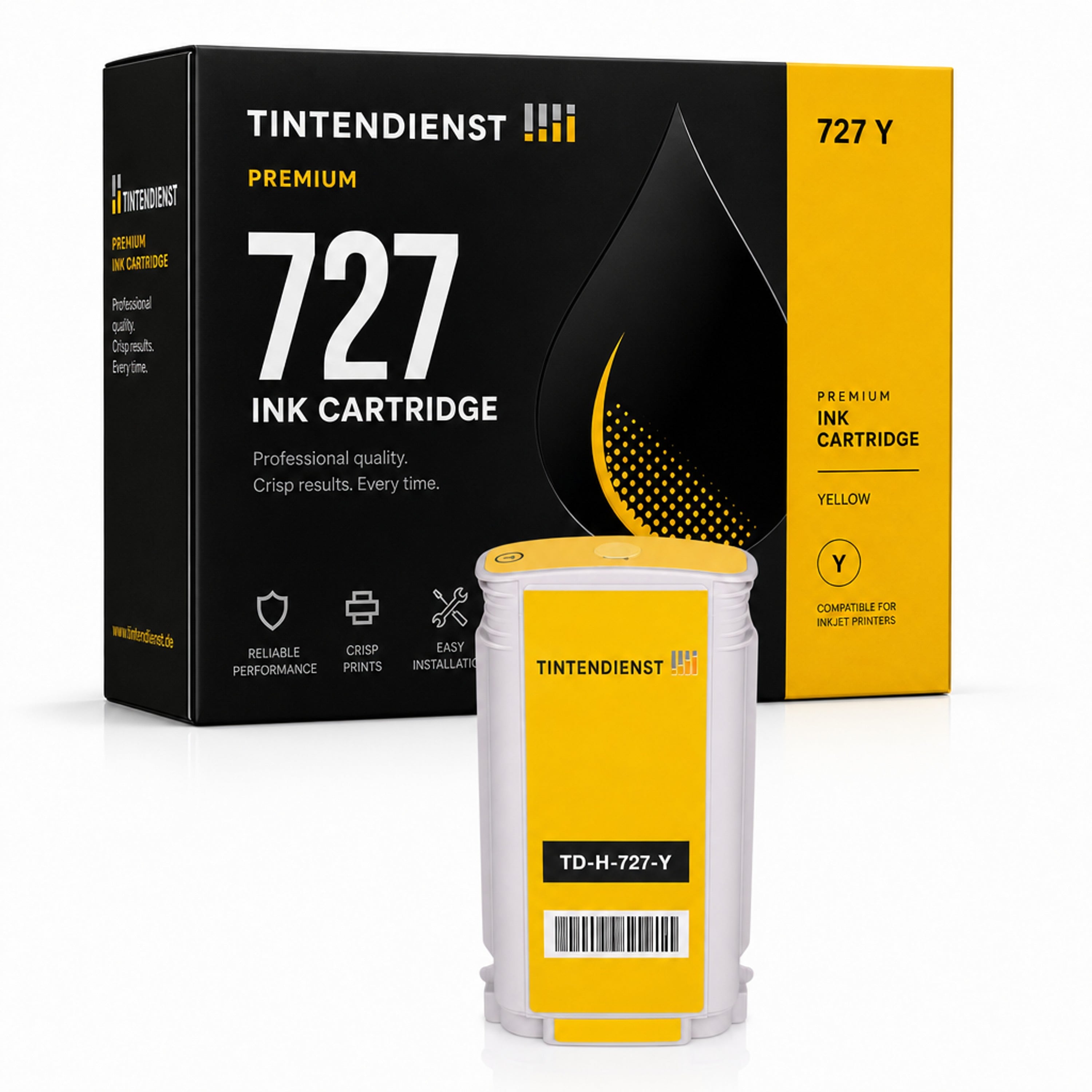 Druckerpatrone kompatibel zu HP 727, gelb