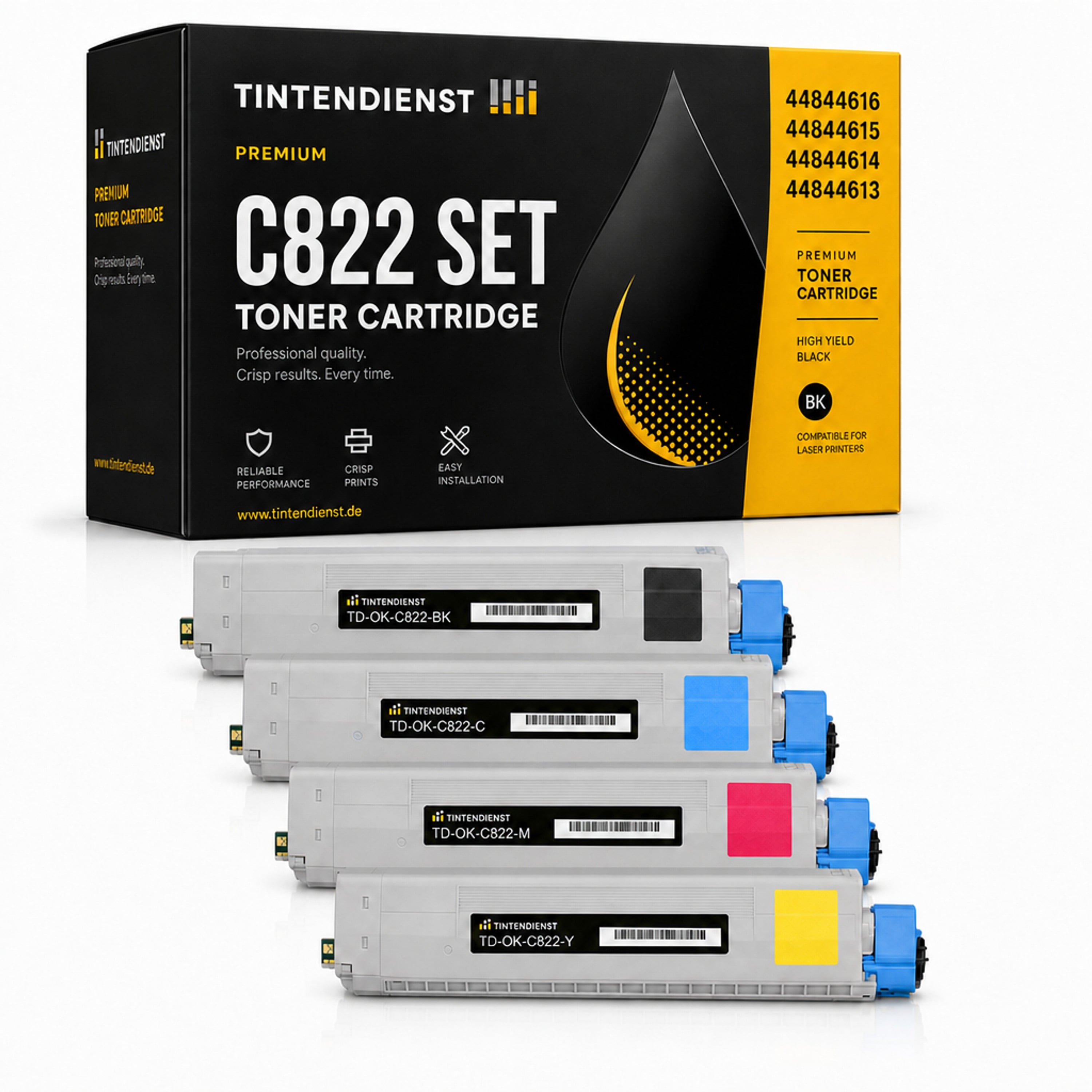 Set kompatibel zu OKI 44844613, 4 Toner