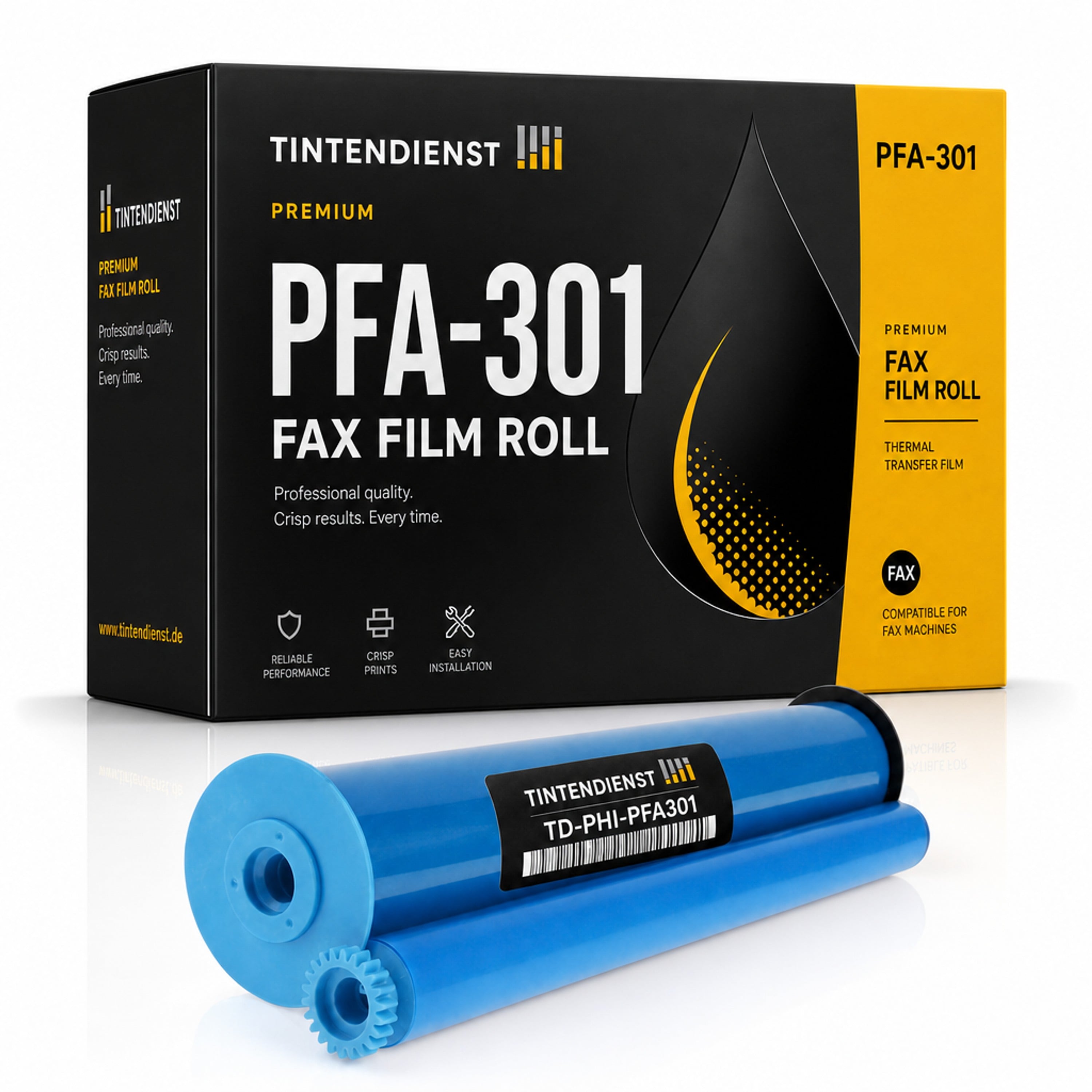 Thermorolle kompatibel zu Philips PFA-301, schwarz