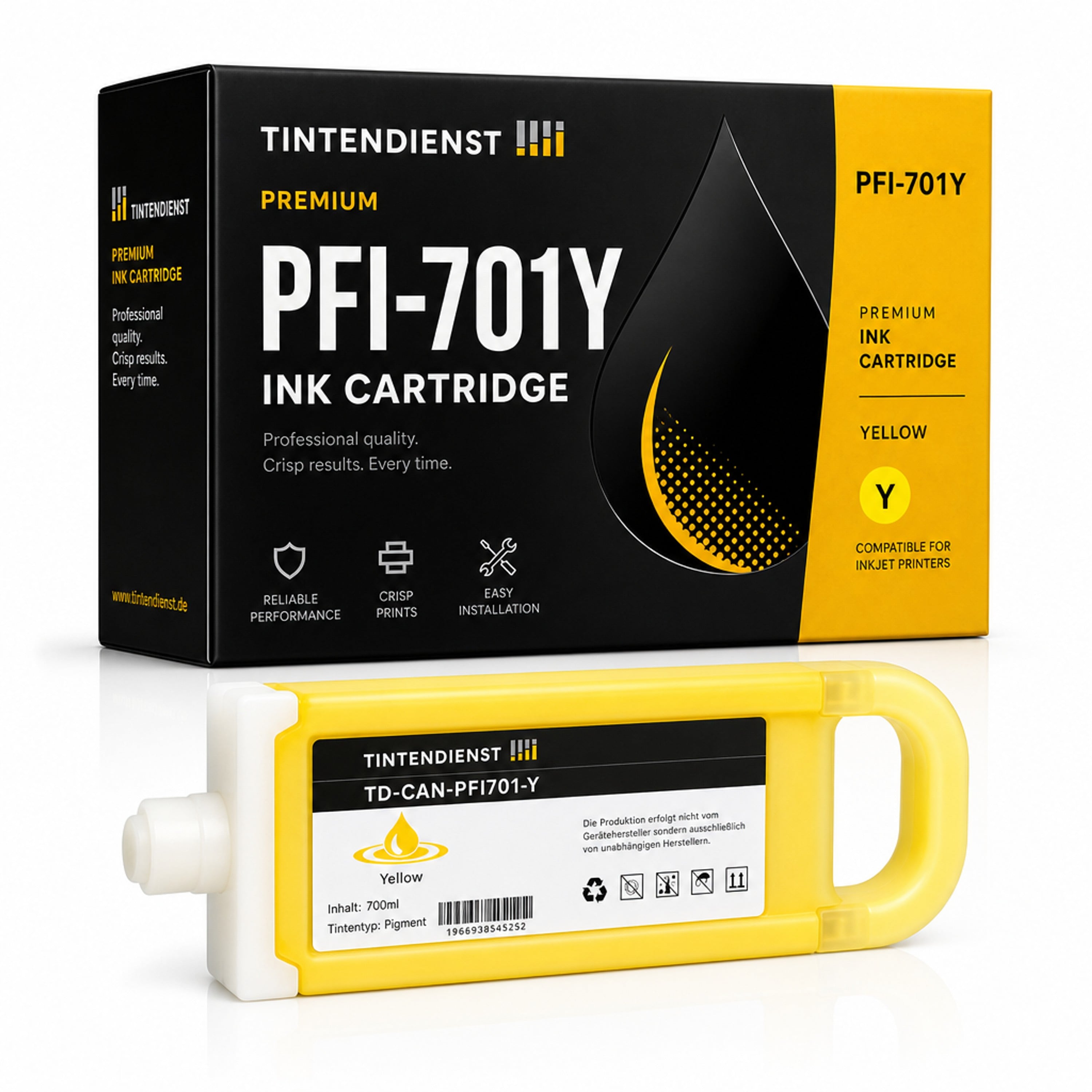 Druckerpatrone kompatibel zu Canon PFI-701Y, gelb
