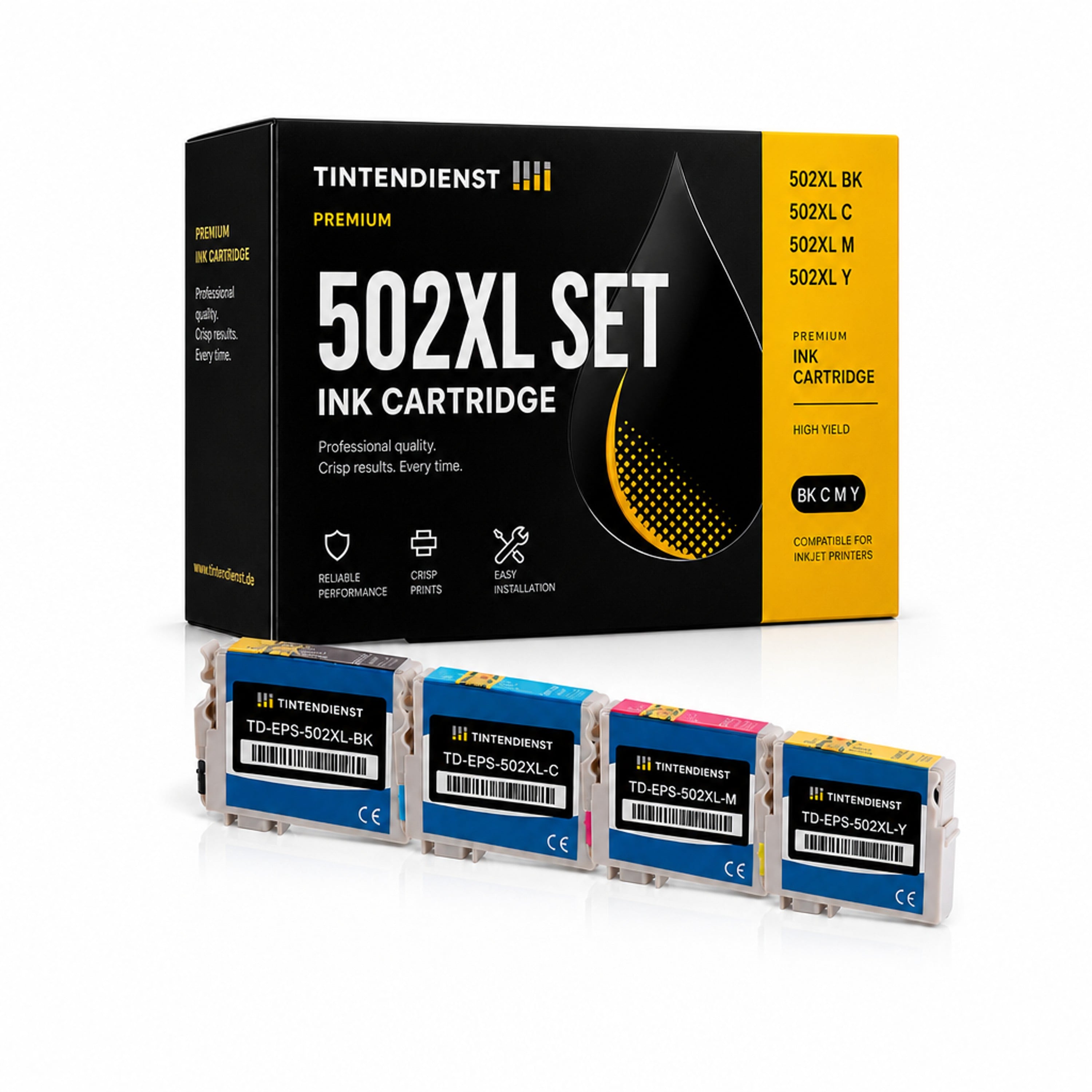 Set kompatibel zu Epson C13T02W14010, 4 Patronen