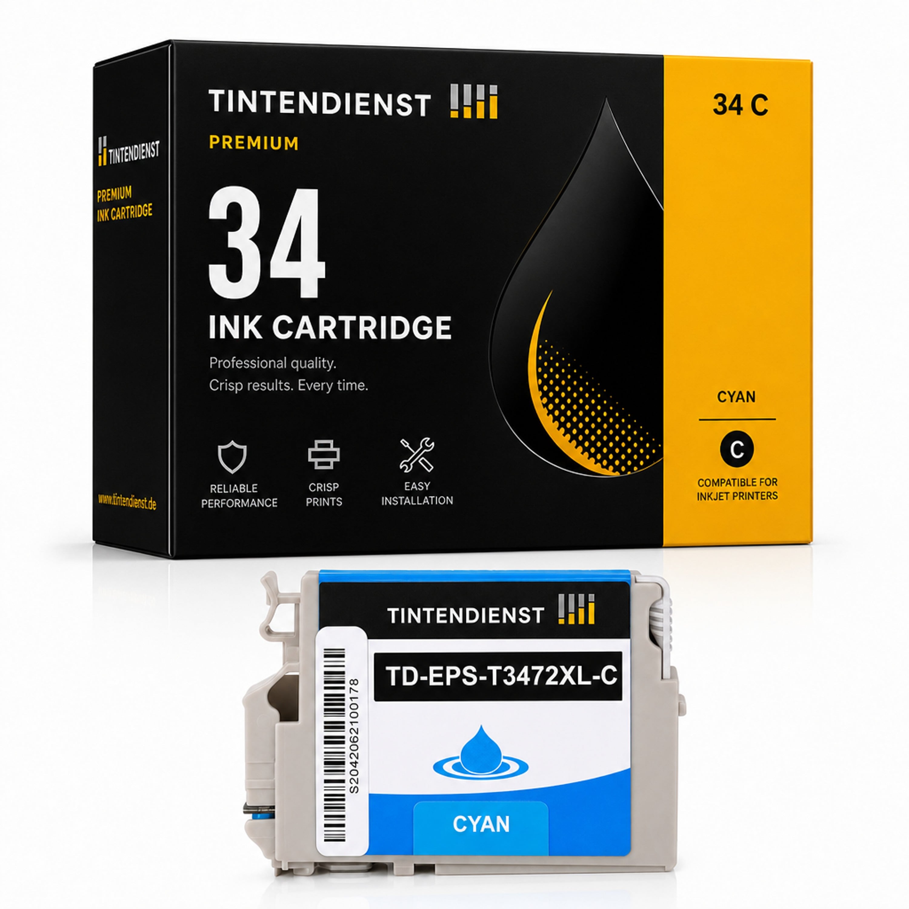 Druckerpatrone kompatibel zu Epson 34, cyan