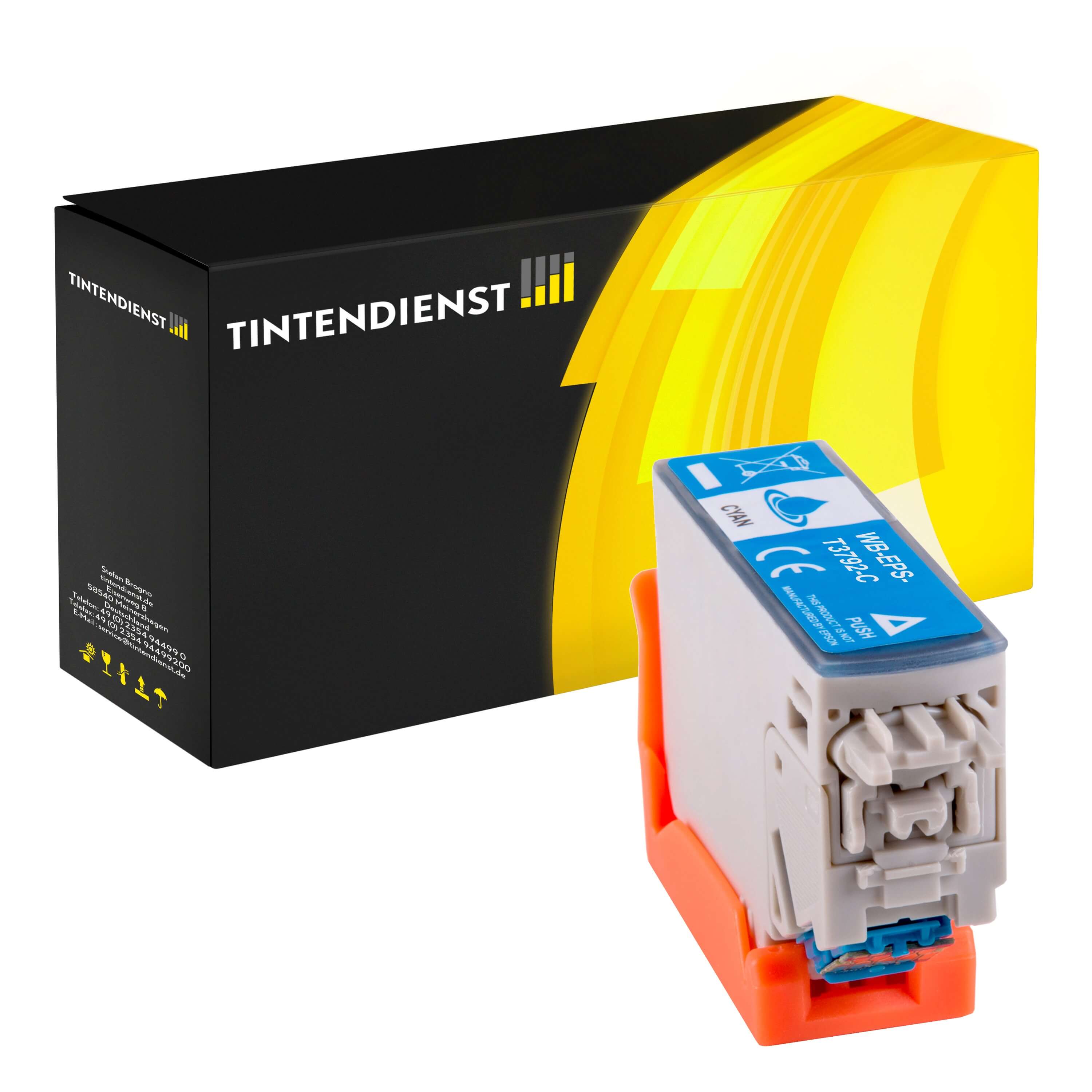 Tintendienst kompatibel für Epson Tintenpatrone C13T37924010 / 378XL Cyan [XL Füllmenge]