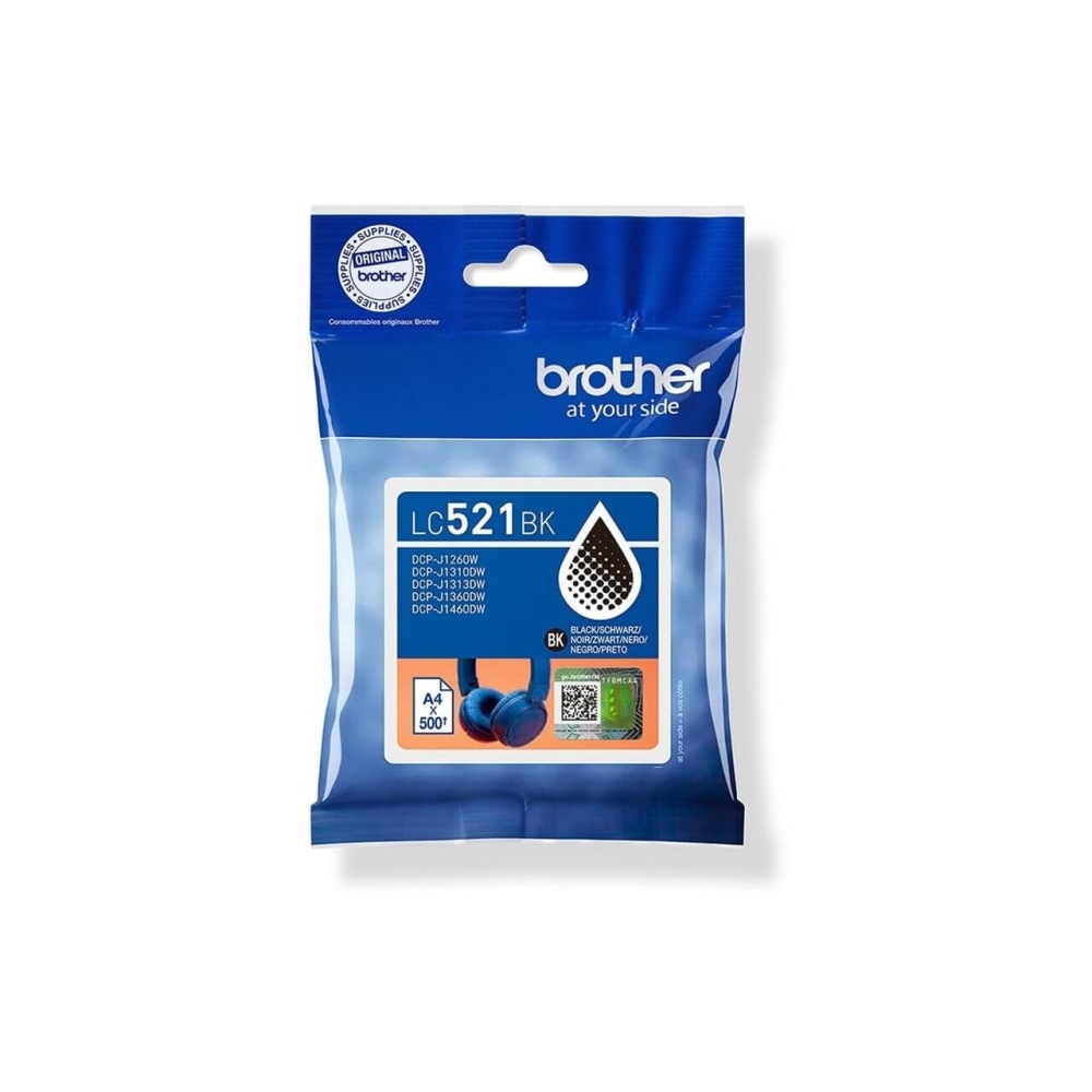 Original Brother Tintenpatrone LC-521BK Schwarz