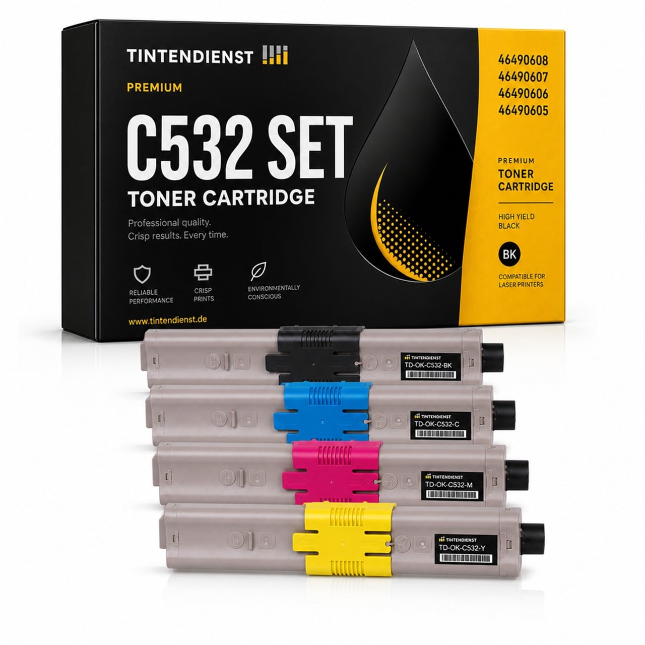 Set kompatibel zu OKI 46490608, 4 Toner