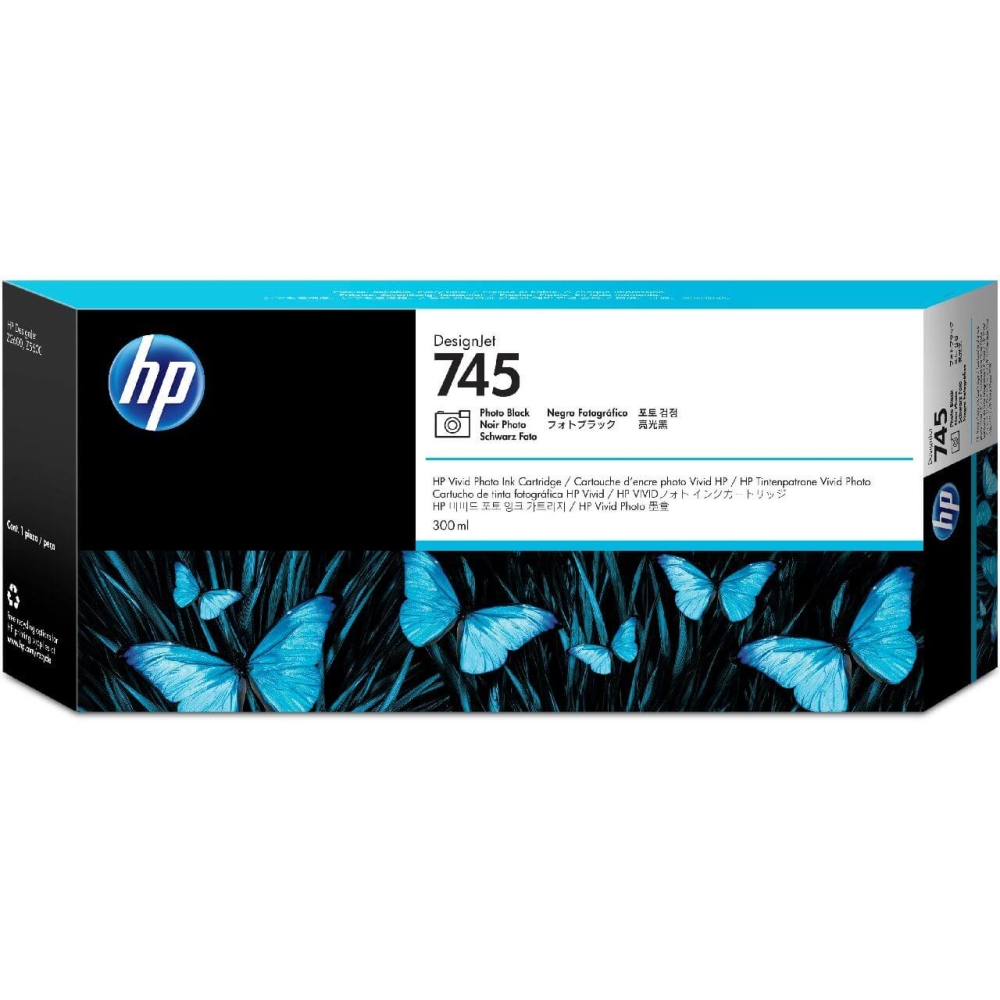 Original HP Tintenpatrone F9K04A / 745 Foto Schwarz