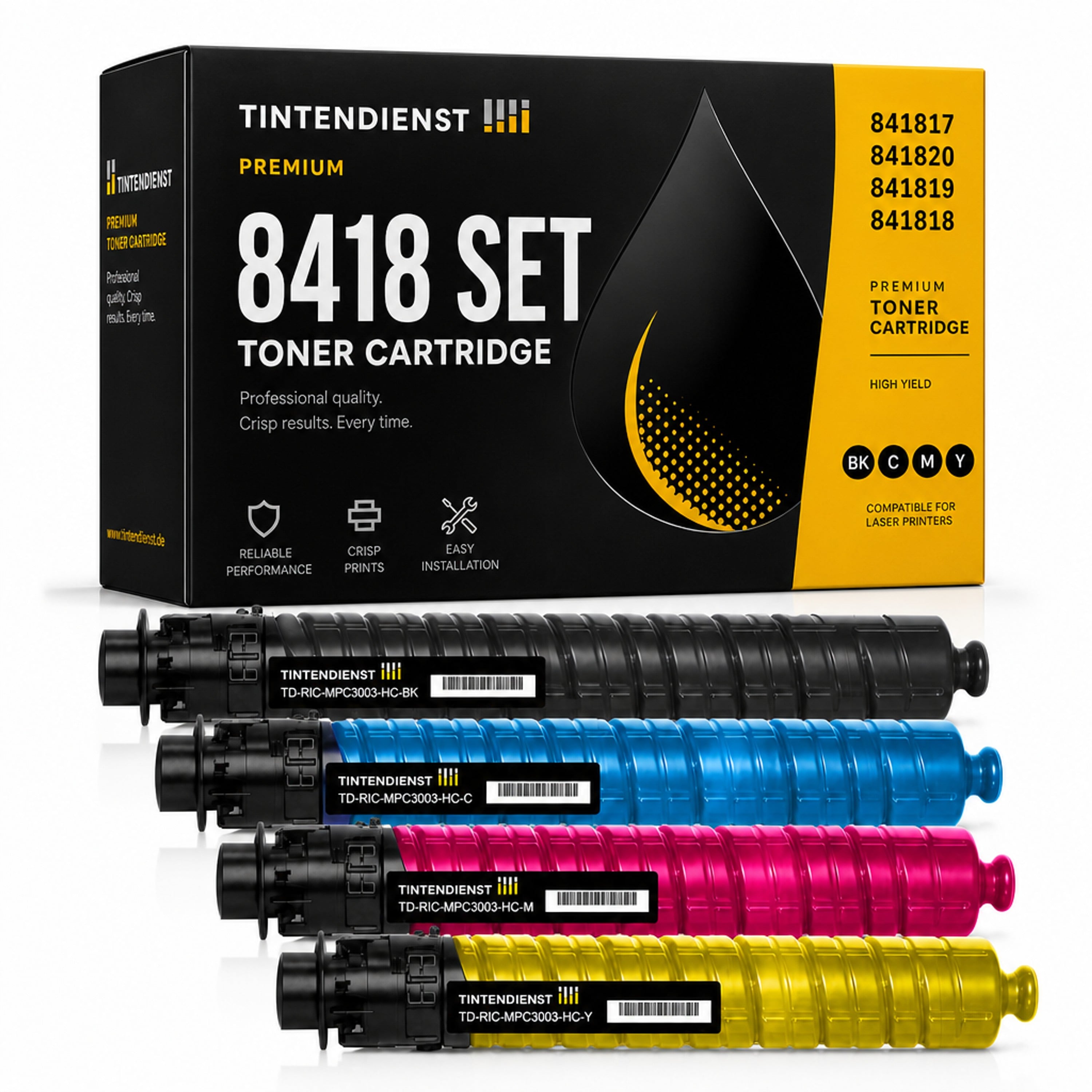 Set kompatibel zu Ricoh 841817, 4 Toner