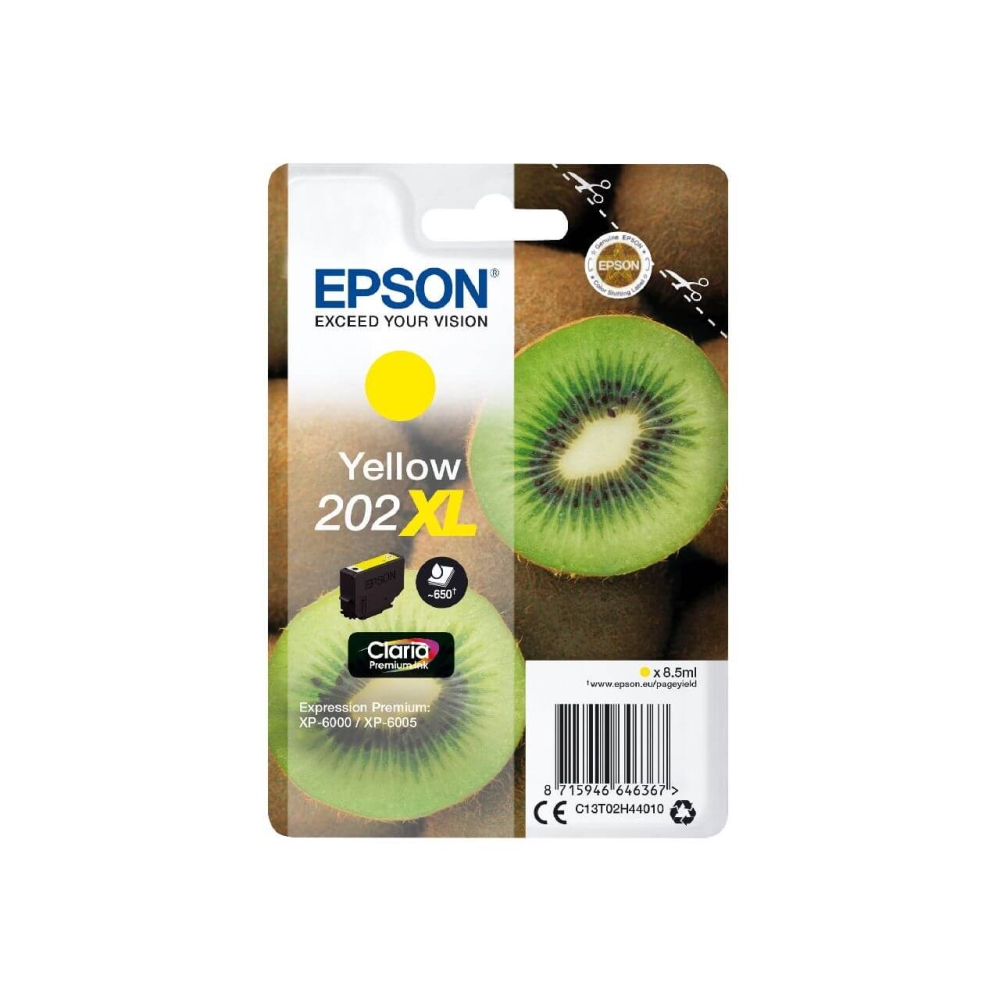 Original Epson Tintenpatrone C13T02H44010 / 202XL Gelb [XL Füllmenge]