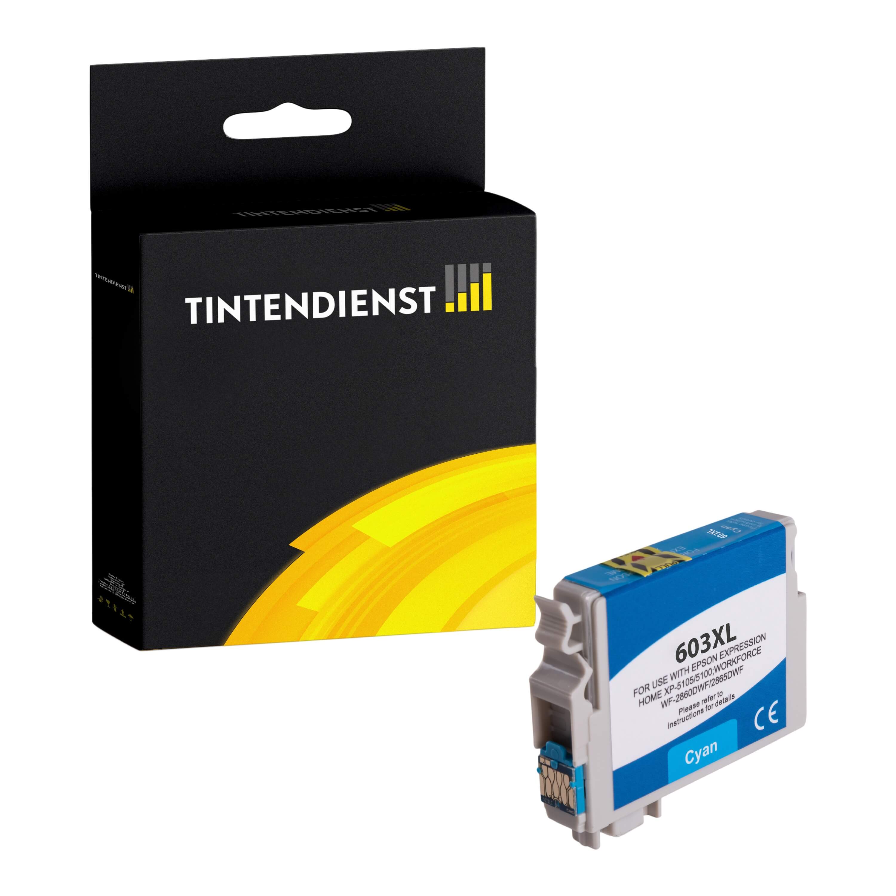 Tintendienst kompatibel für Epson Tintenpatrone C13T03A24010 / 603XL Cyan [XL Füllmenge]