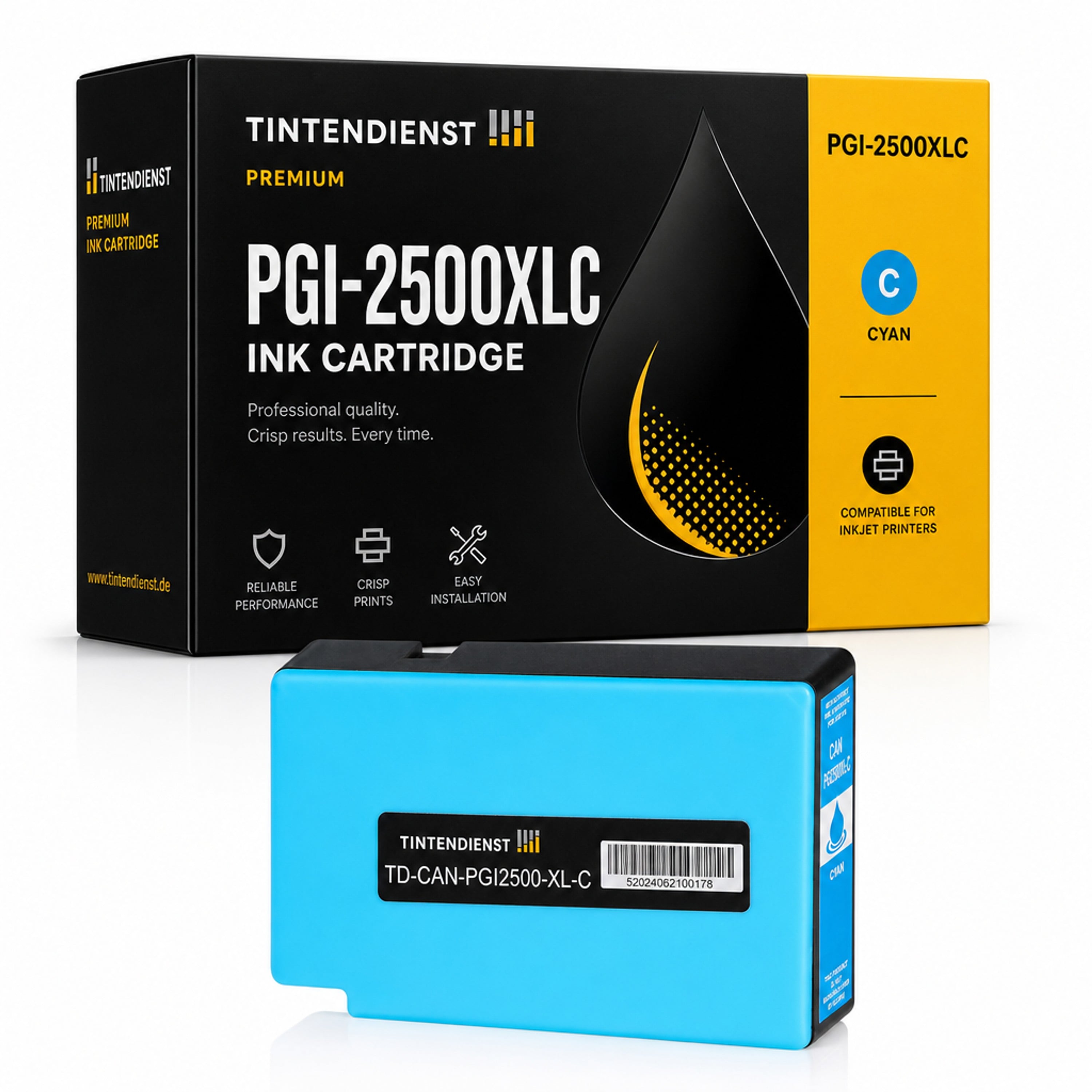 Druckerpatrone kompatibel zu Canon PGI-2500XLC, cyan