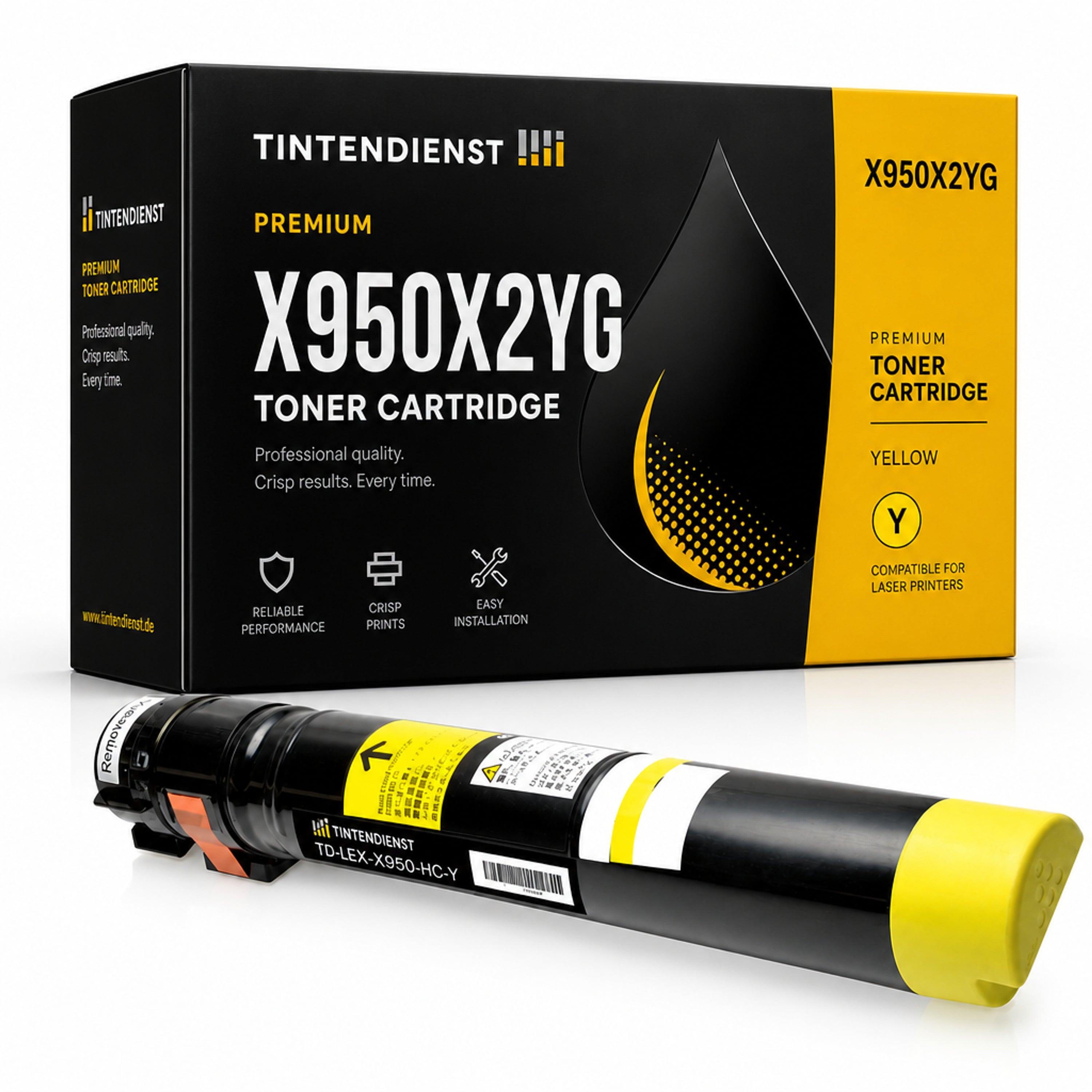 Toner kompatibel zu Lexmark X950X2YG, gelb