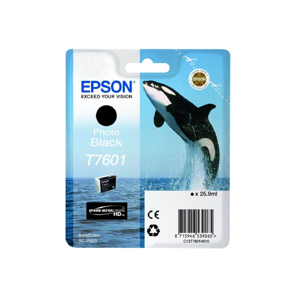 Original Epson Tintenpatrone C13T76014010 / T7601 Foto Schwarz