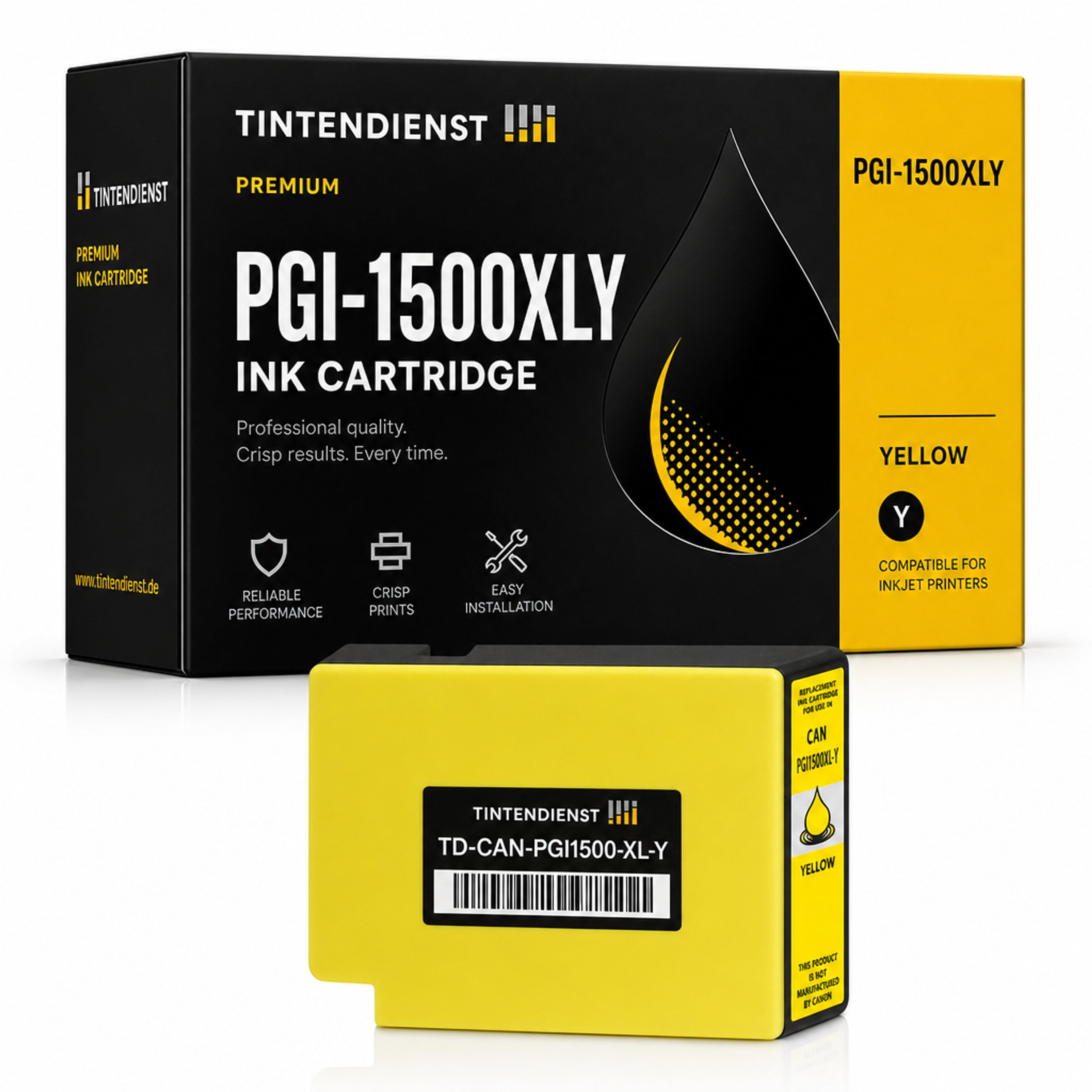 Druckerpatrone kompatibel zu Canon PGI-1500XLY, gelb