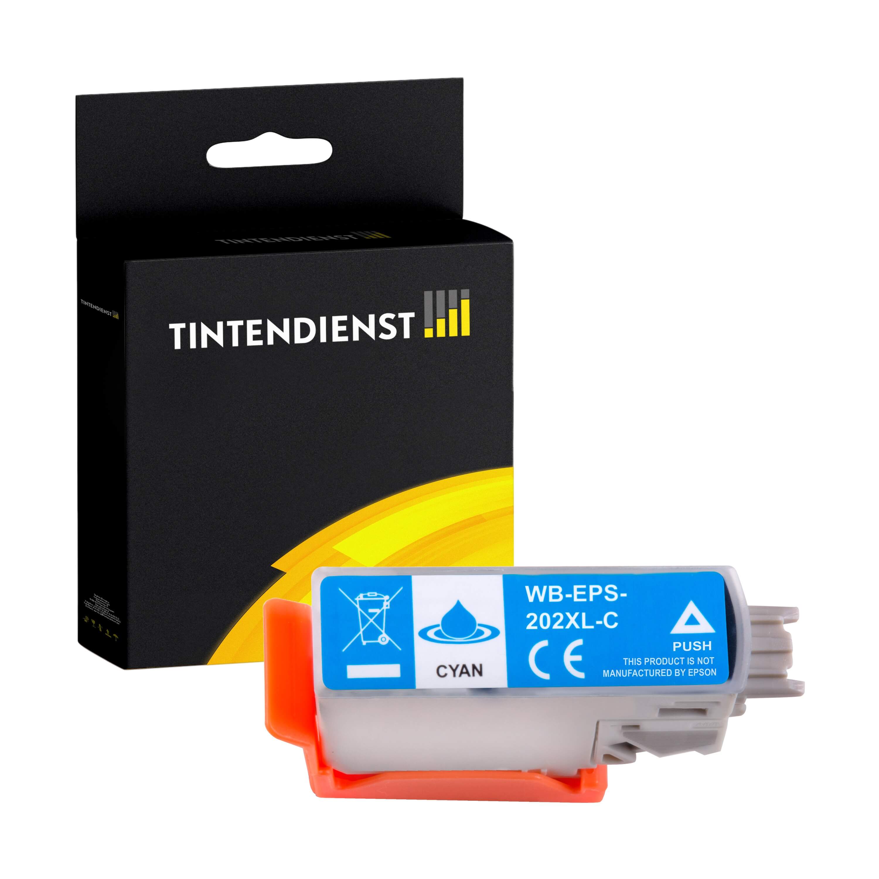 Tintendienst kompatibel für Epson Tintenpatrone C13T02H24010 / 202XL Cyan [XL Füllmenge]