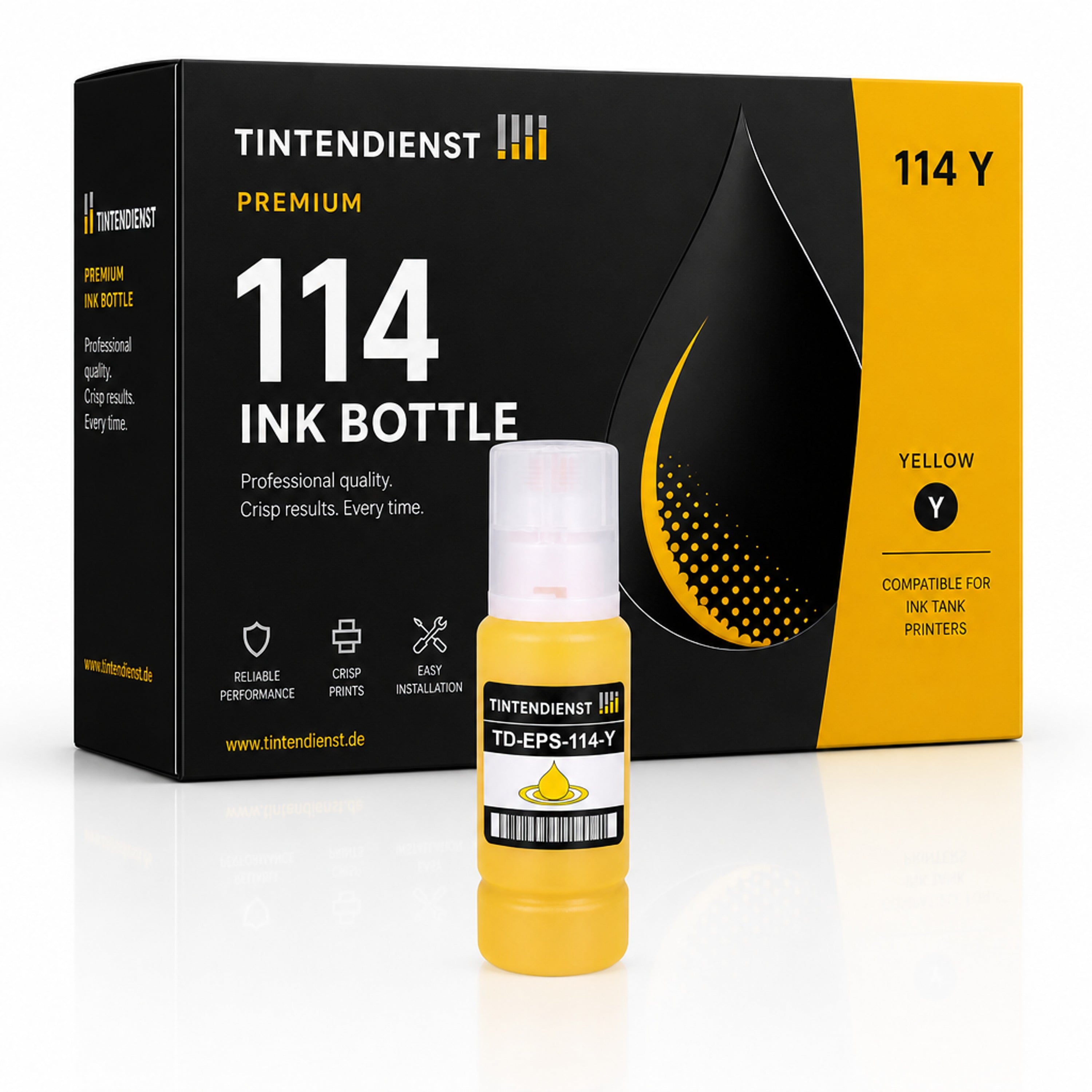 Tintentank kompatibel zu Epson 114, gelb