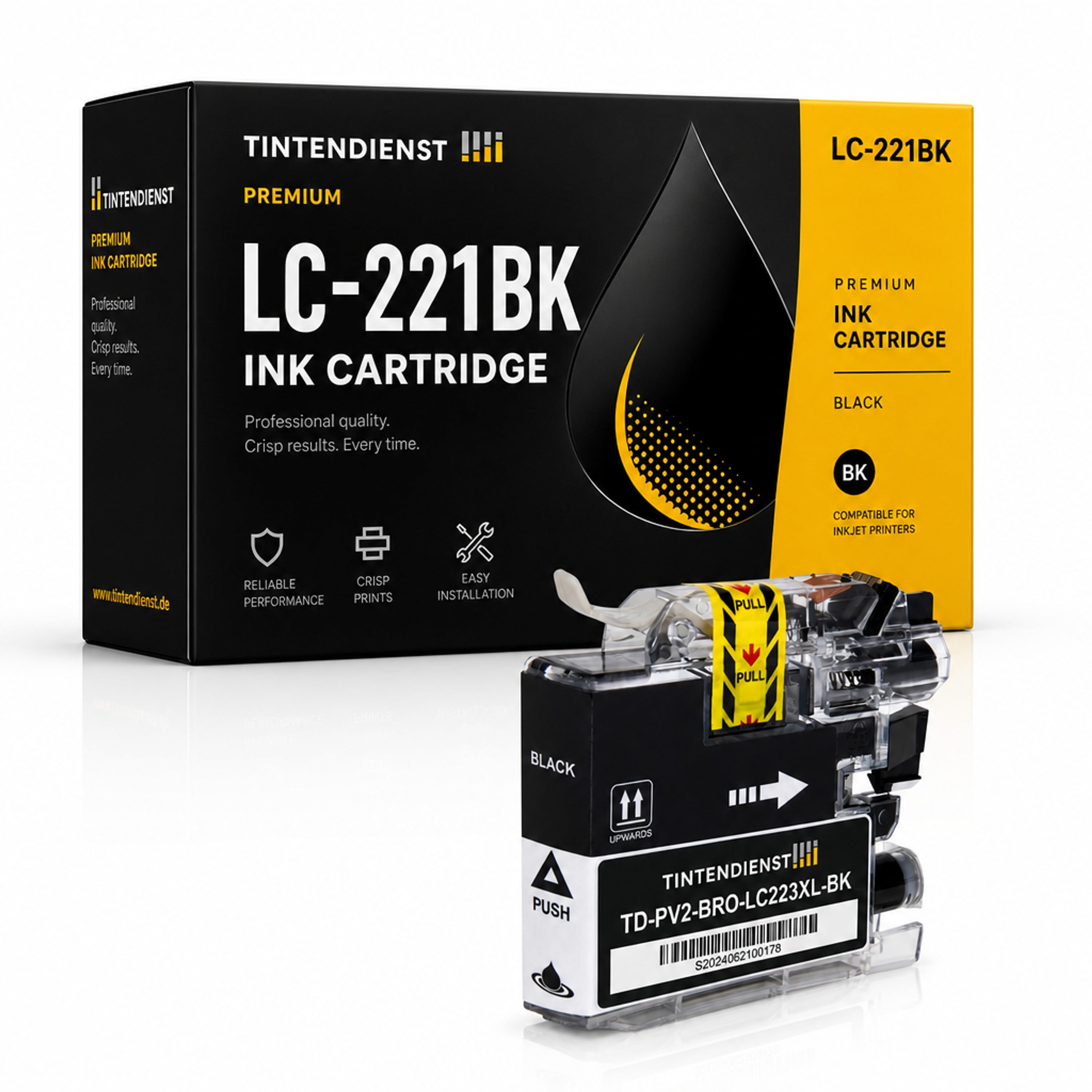 Druckerpatrone kompatibel zu Brother LC-221BK, schwarz
