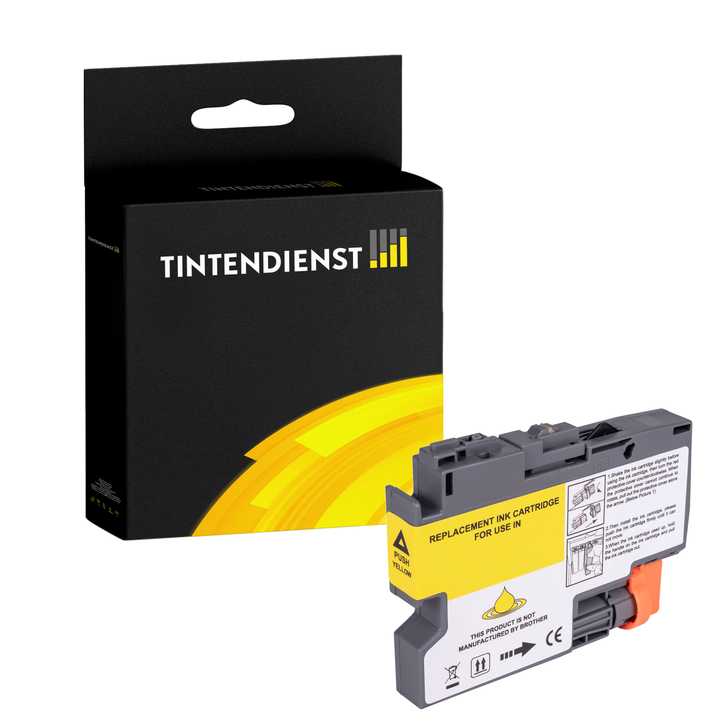 Tintendienst kompatibel für Brother Tintenpatrone LC-427Y Gelb [XL Füllmenge]