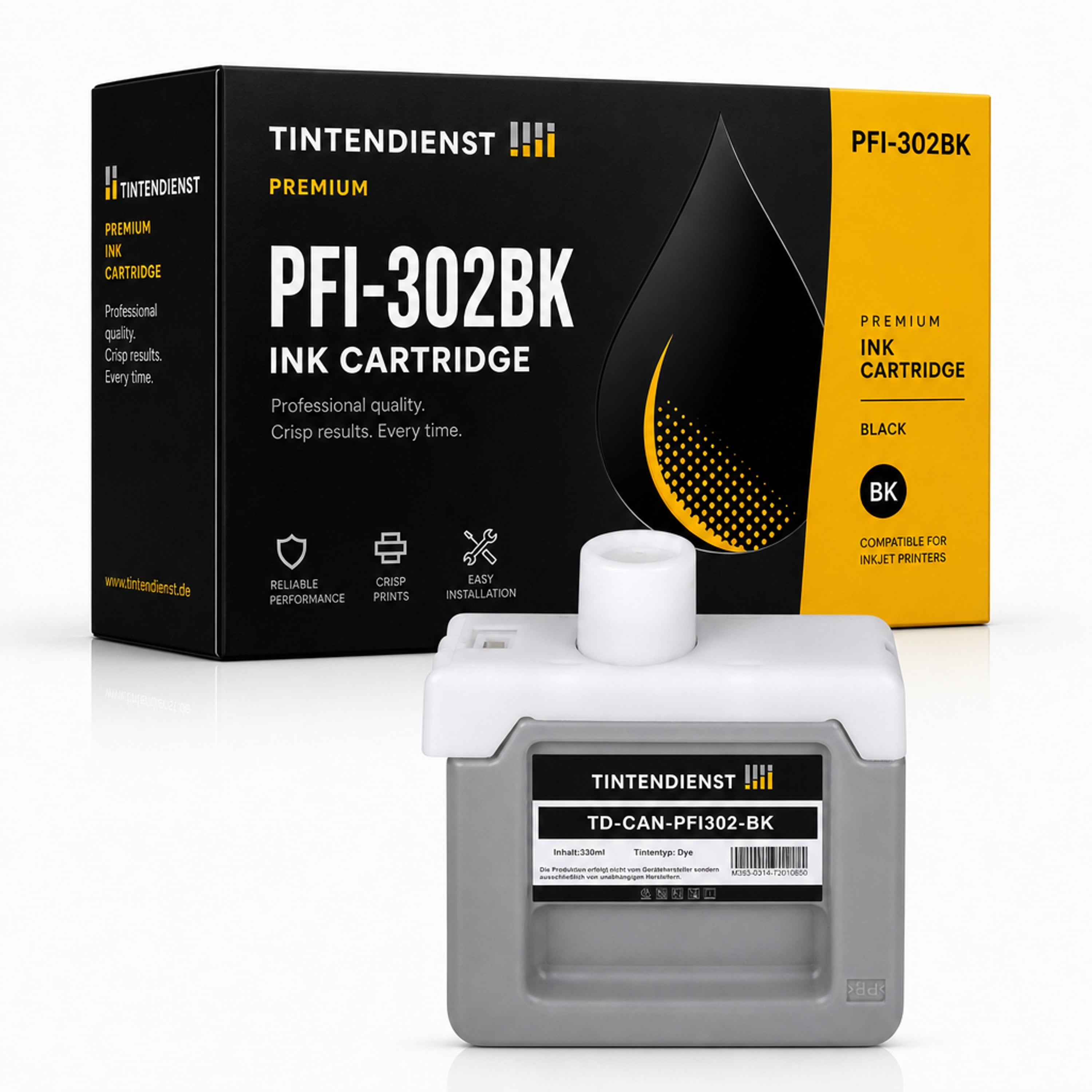 Druckerpatrone kompatibel zu Canon PFI-302BK, schwarz