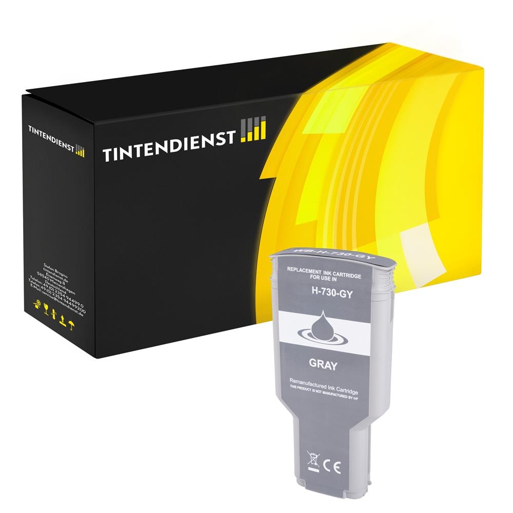 Tintendienst kompatibel für HP Tintenpatrone P2V72A / 730 Grau