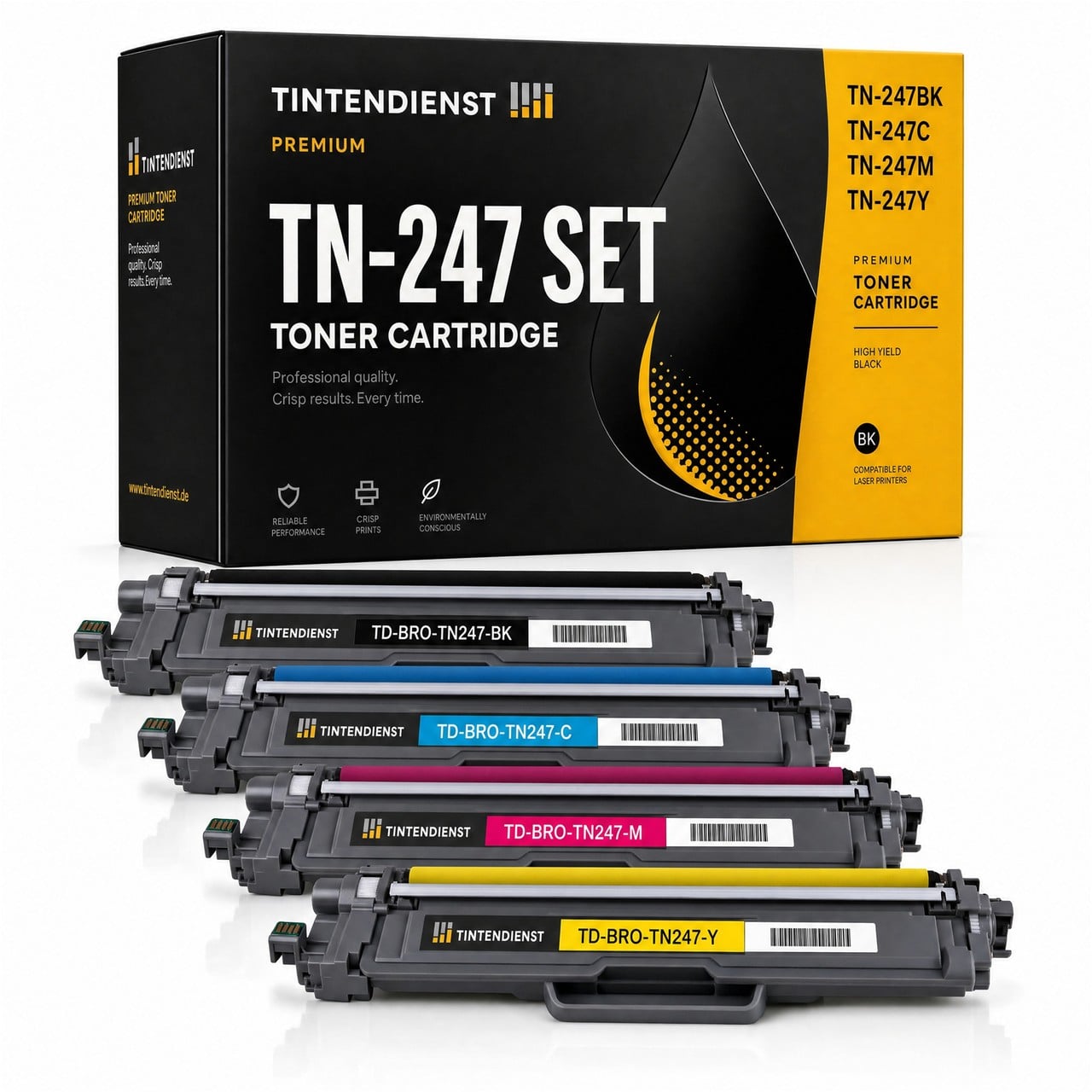 Tintendienst Set 4 Toner für Brother TN247