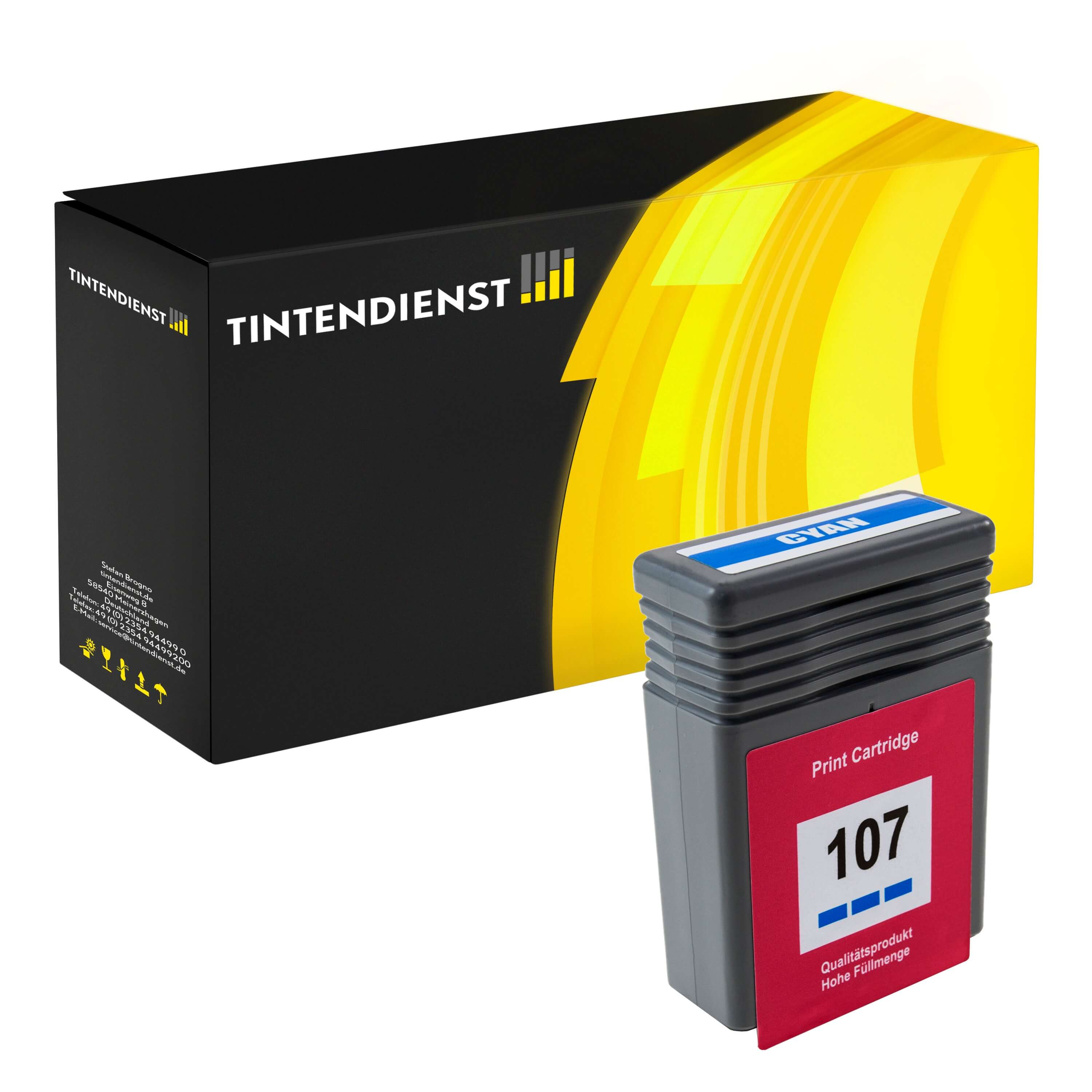 Tintendienst kompatibel für Canon Tintenpatrone 6706B001 / PFI-107C Cyan