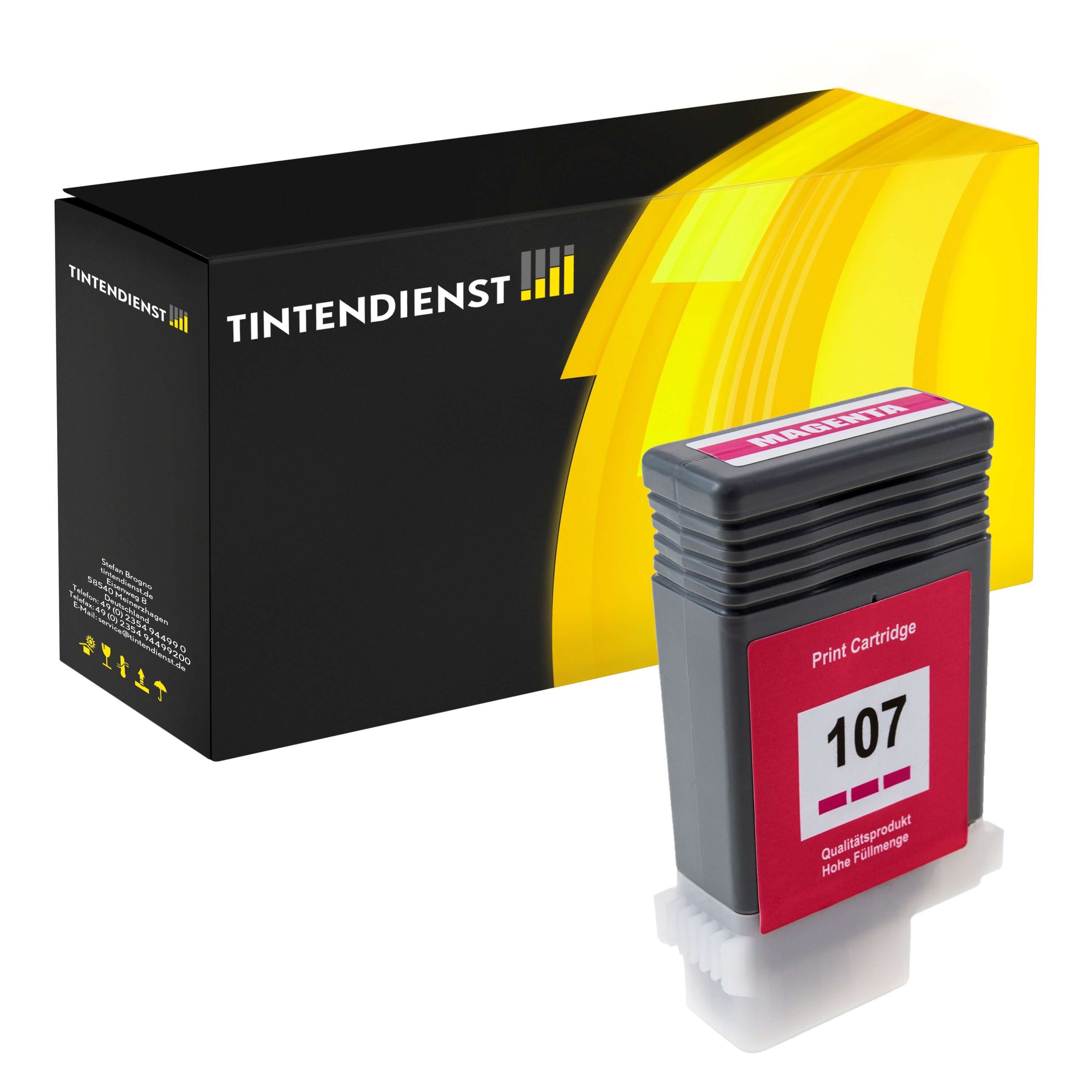 Tintendienst kompatibel für Canon Tintenpatrone 6707B001 / PFI-107M Magenta