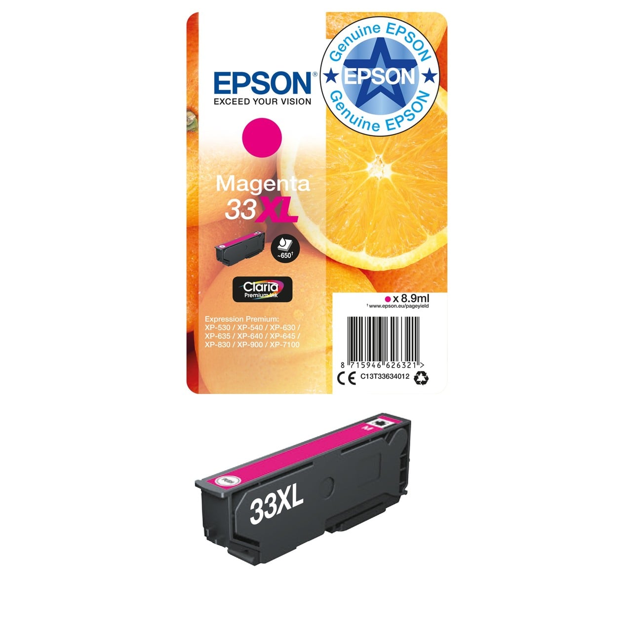 Epson 33XL Druckerpatrone (C13T33634012) magenta XL – Original Epson