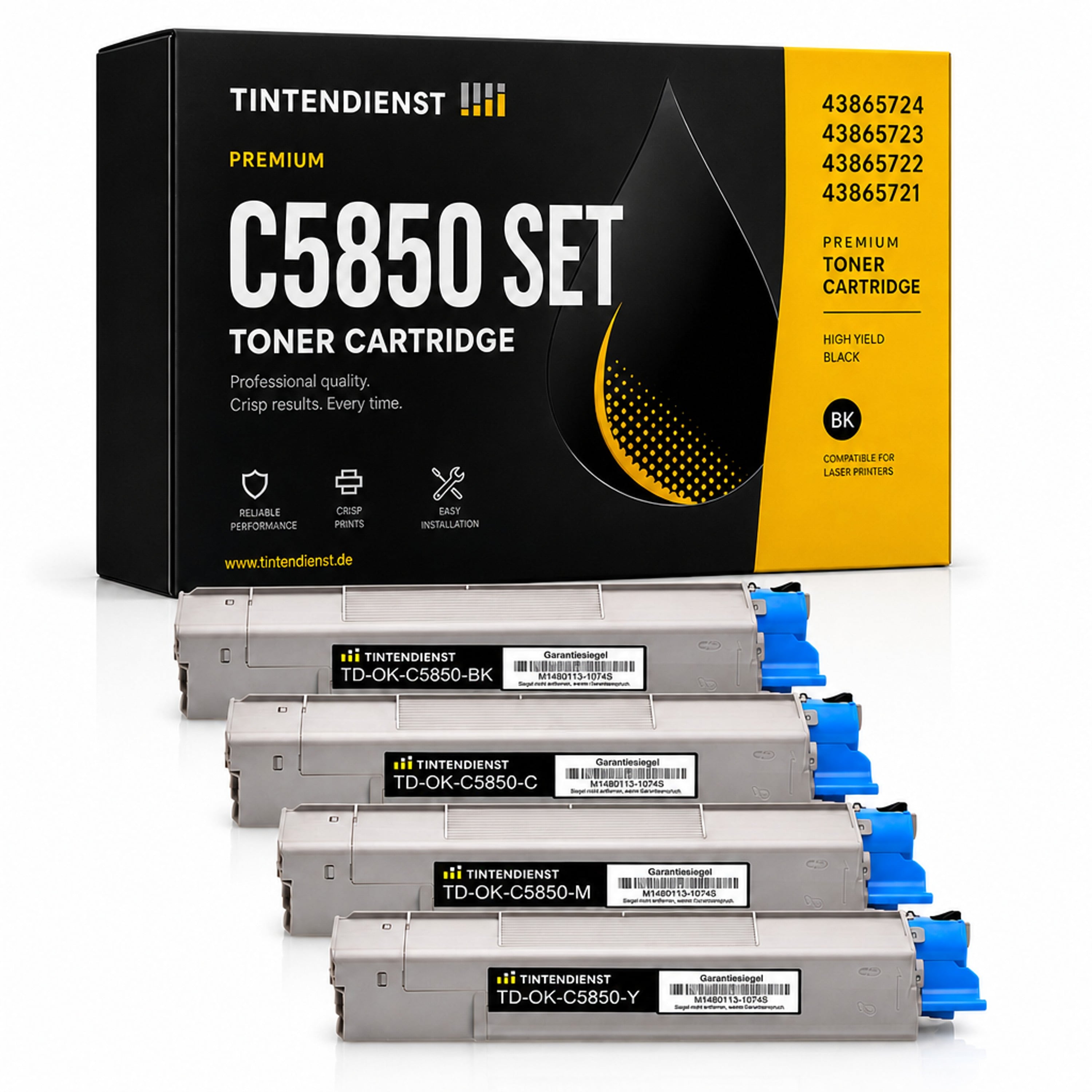 Set kompatibel zu OKI 43865721, 4 Toner