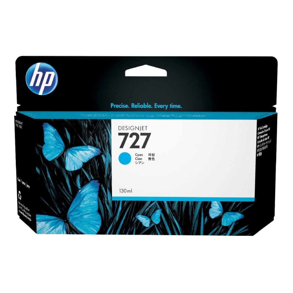 Original HP Tintenpatrone B3P19A / 727 Cyan