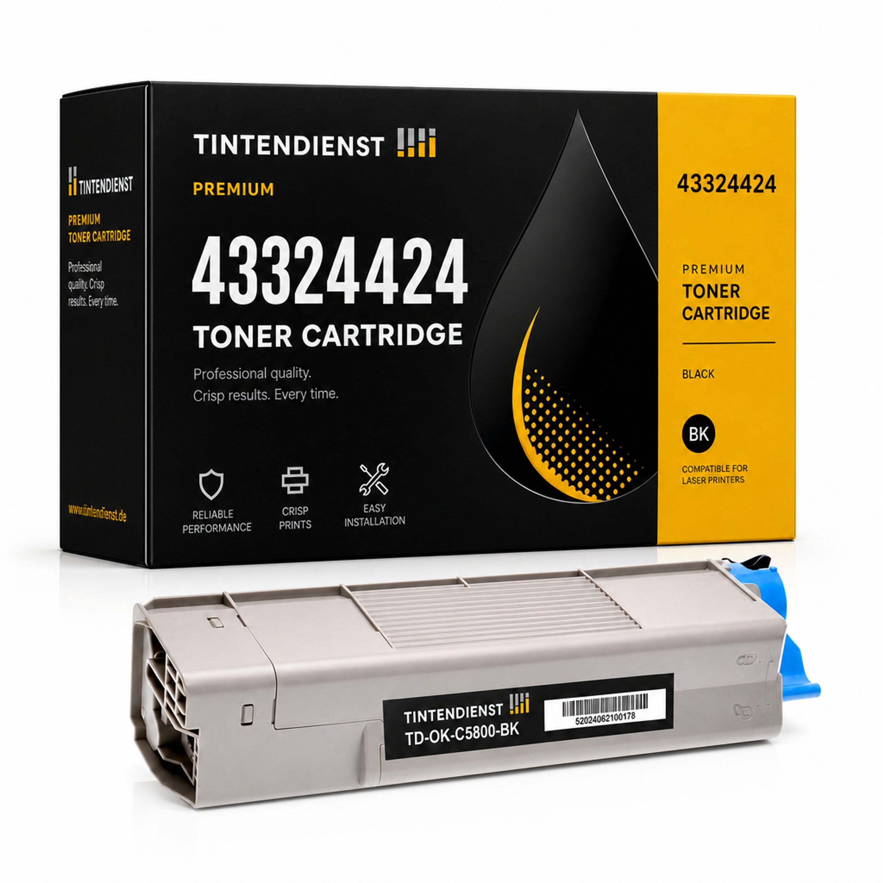 Toner kompatibel zu OKI 43324424, schwarz