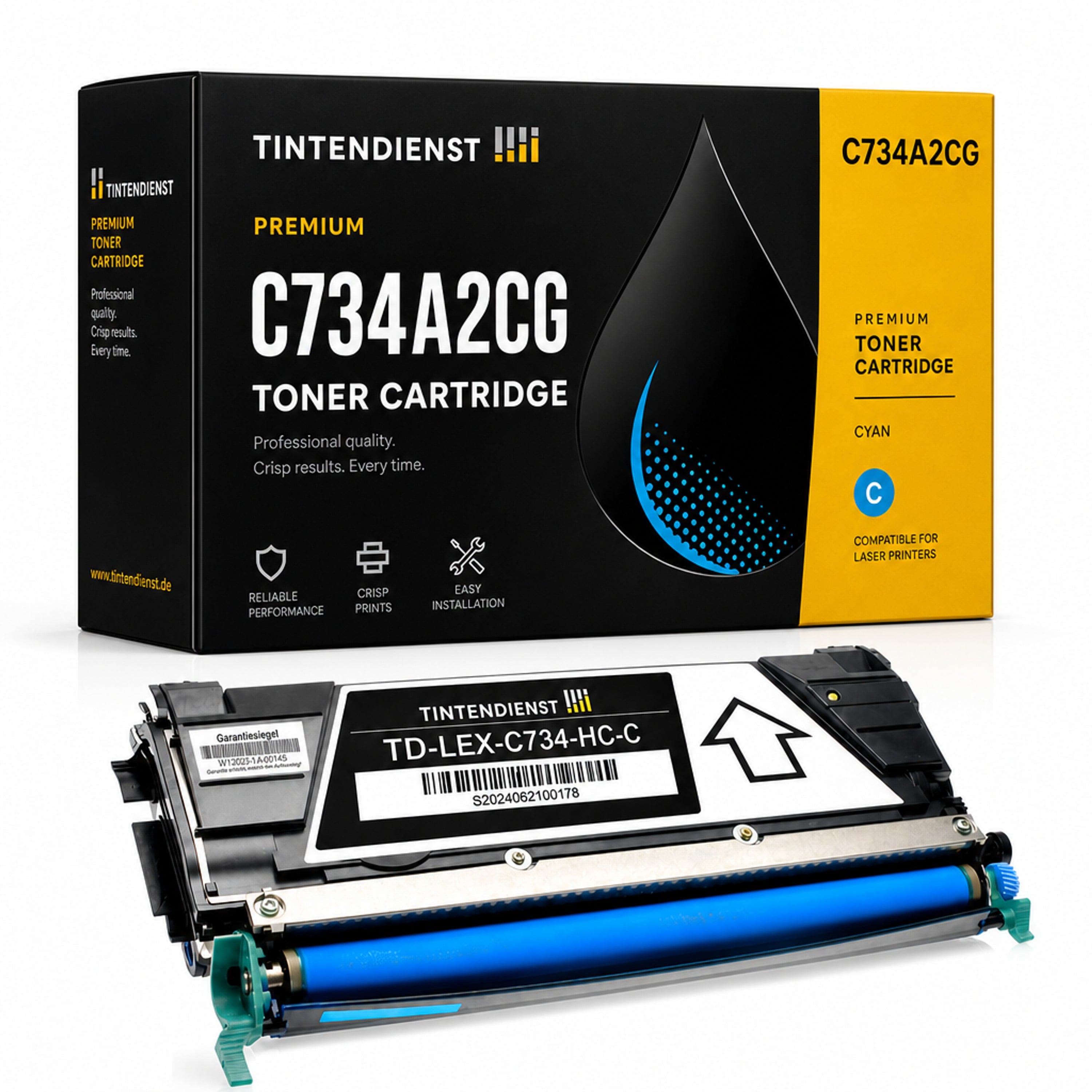 Toner kompatibel zu Lexmark C734A2CG, cyan