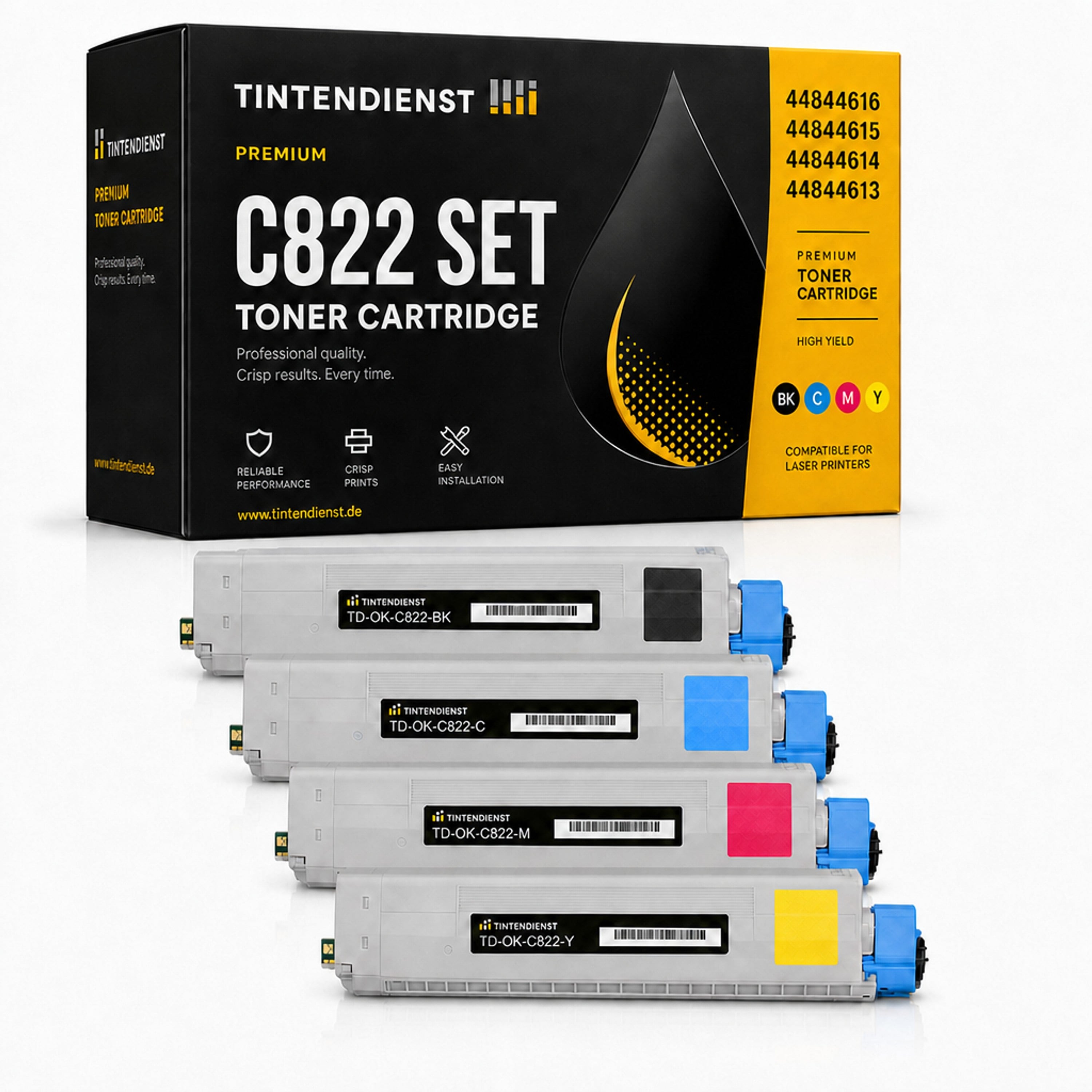 Set kompatibel zu OKI 44844613, 4 Toner